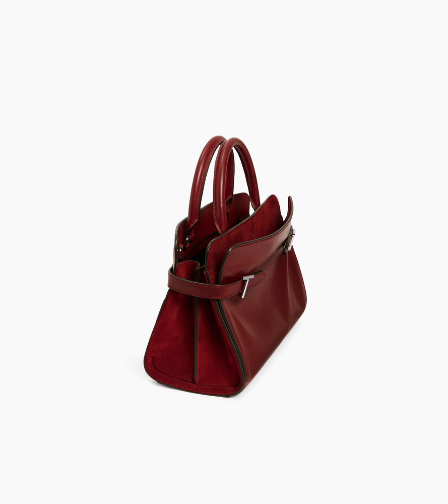 Sac à main moyen modèle Emie en cuir lisse et nubuck