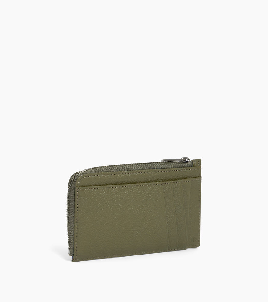 Porte cartes zippé Emilie en cuir grainé