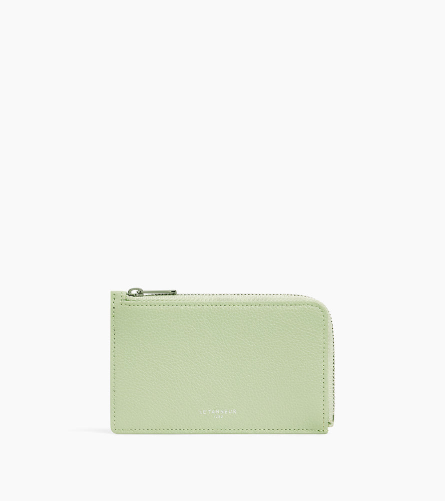 Porte cartes zippé Emilie en cuir grainé