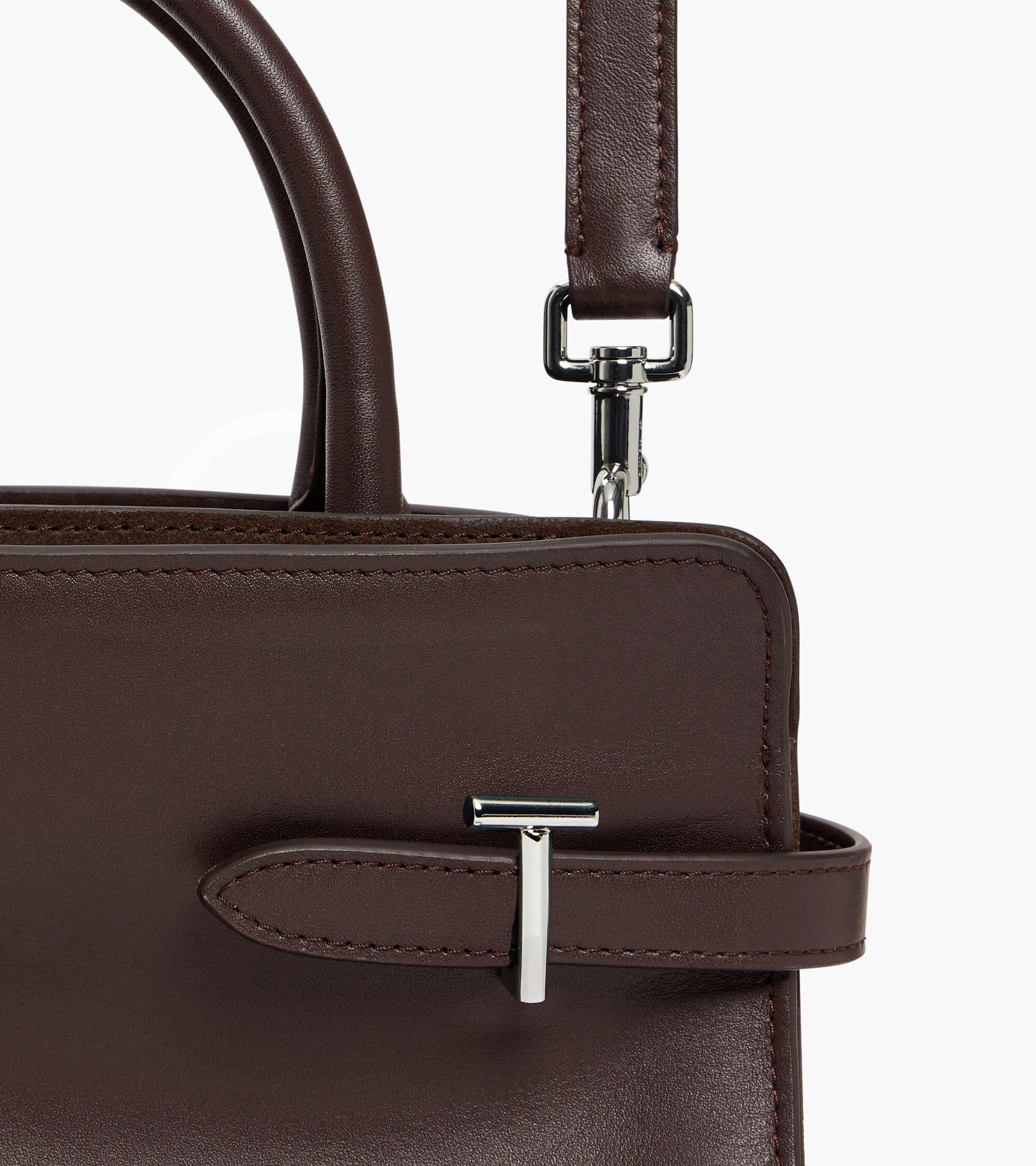 Sac à main moyen modèle Emie en cuir lisse et refente de velours