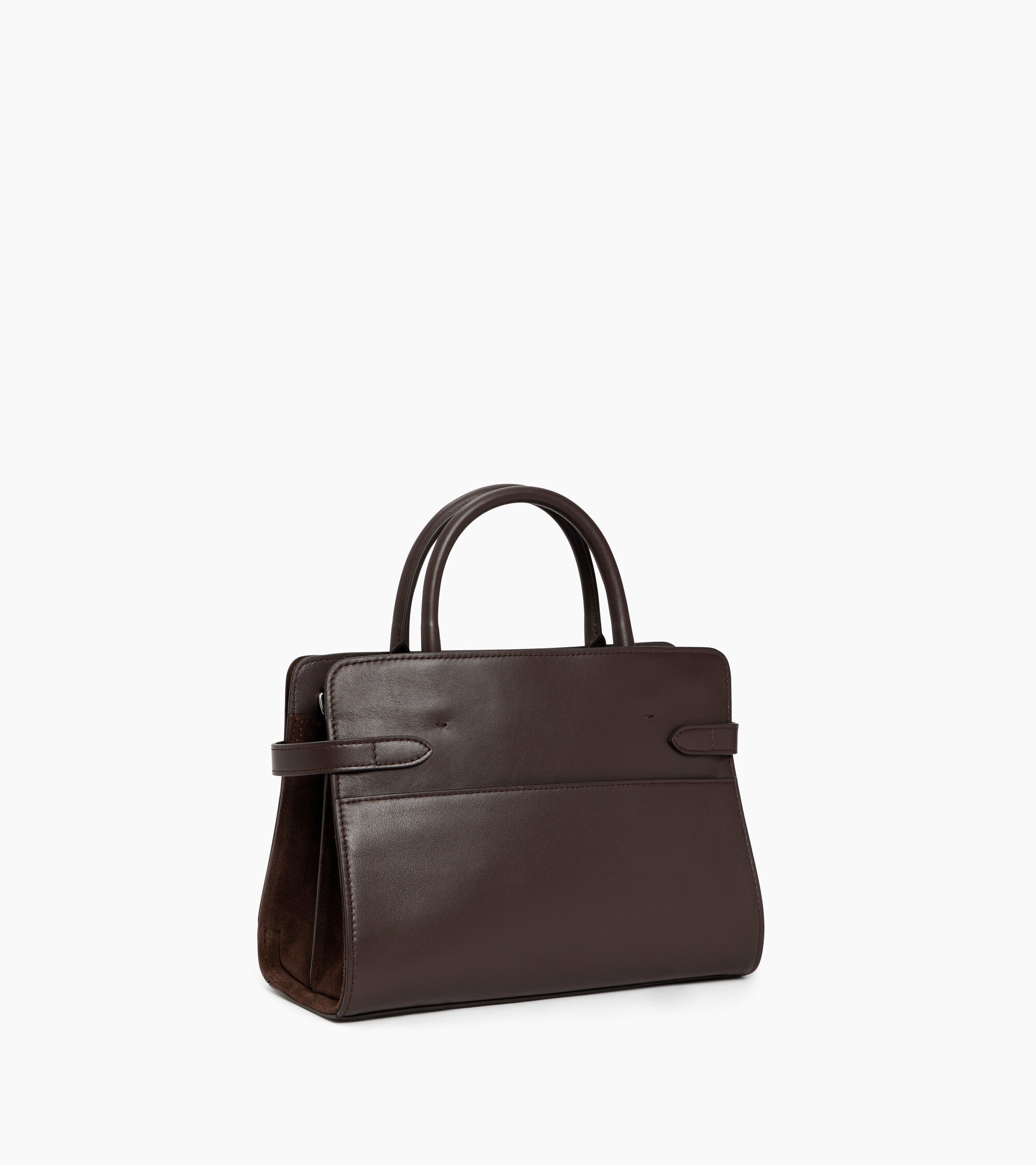 Sac à main moyen modèle Emie en cuir lisse et refente de velours