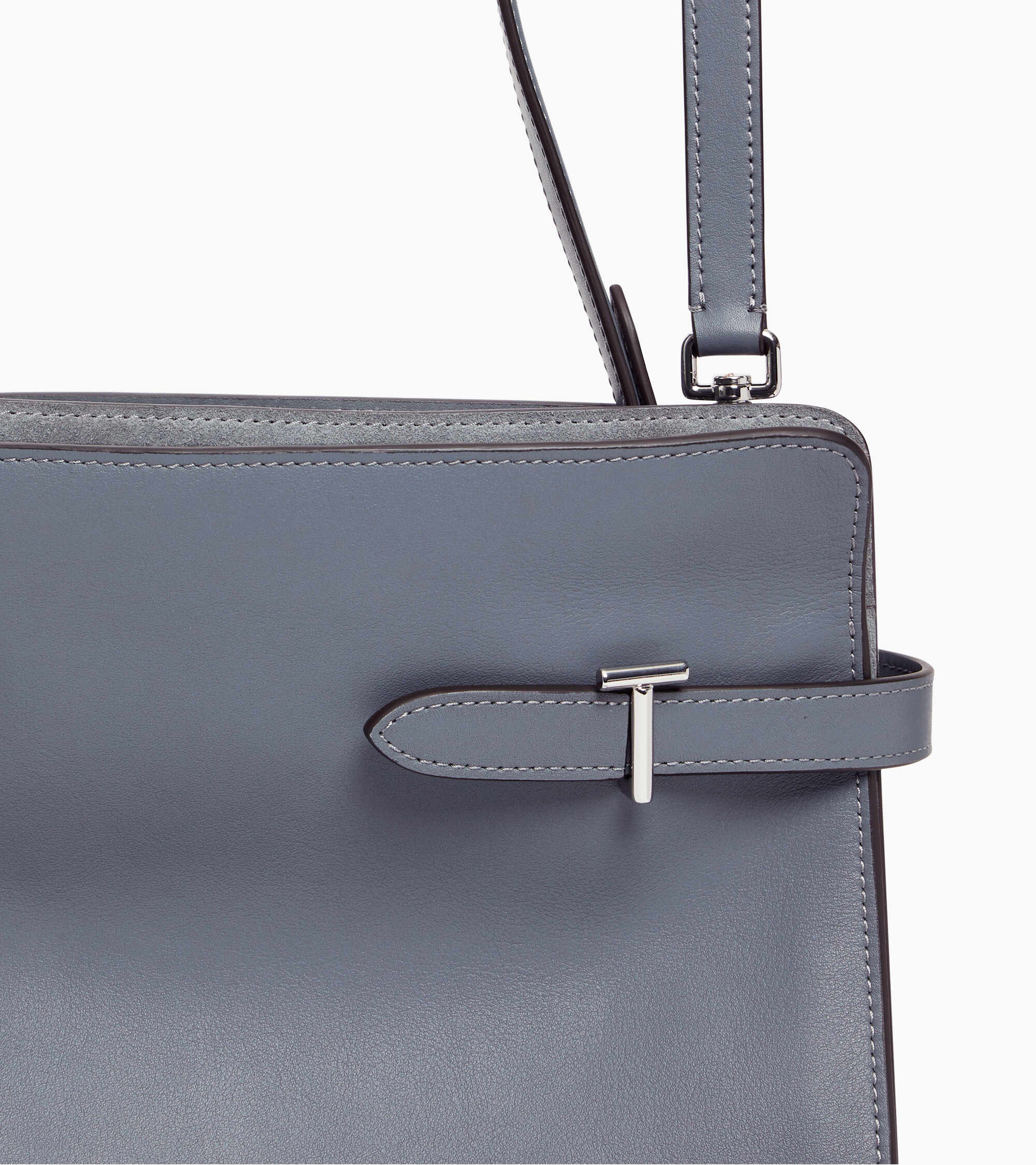 Sac porté épaule grand modèle Emie en cuir lisse et nubuck
