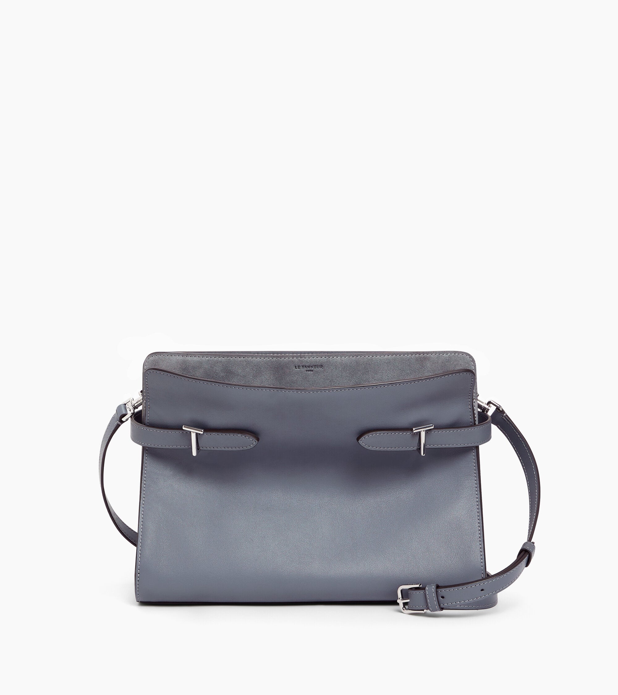 Sac porté épaule grand modèle Emie en cuir lisse et nubuck