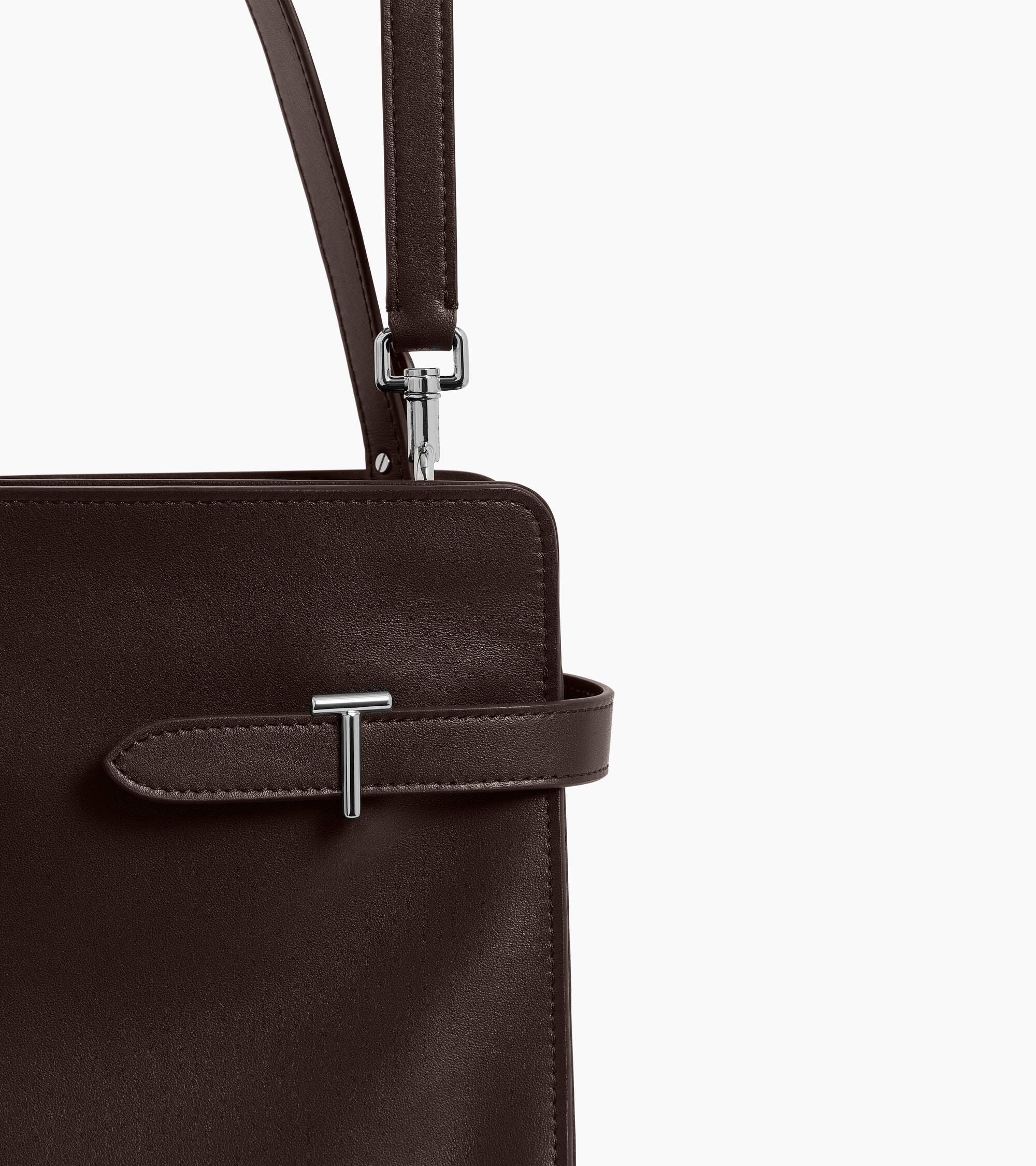 Sac porté épaule grand modèle Emie en cuir lisse et nubuck