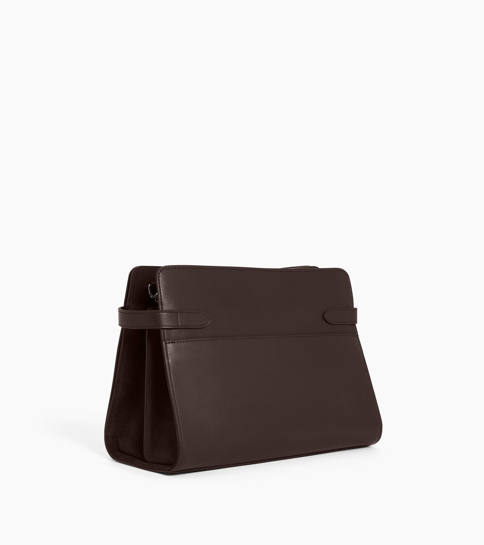 Sac porté épaule grand modèle Emie en cuir lisse et nubuck