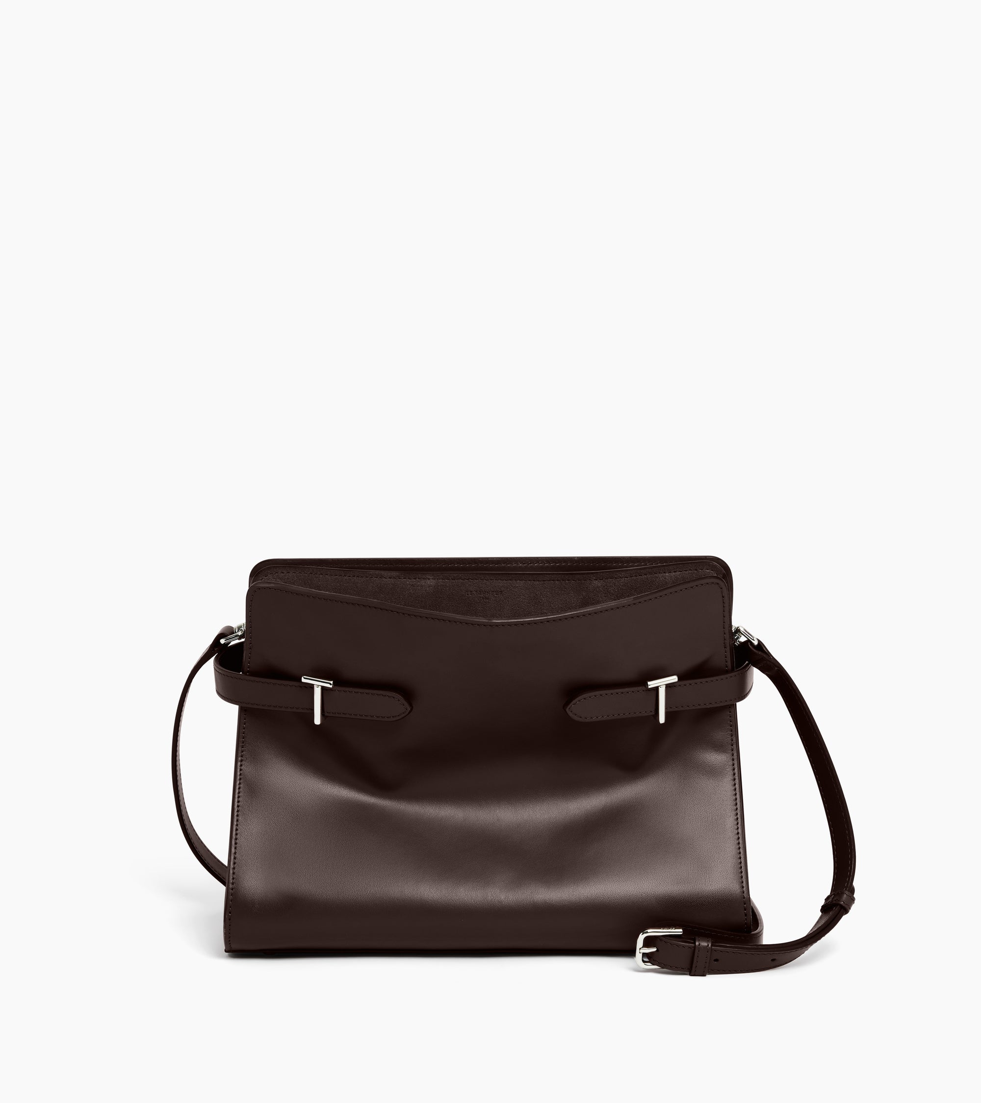 Sac porté épaule grand modèle Emie en cuir lisse et nubuck