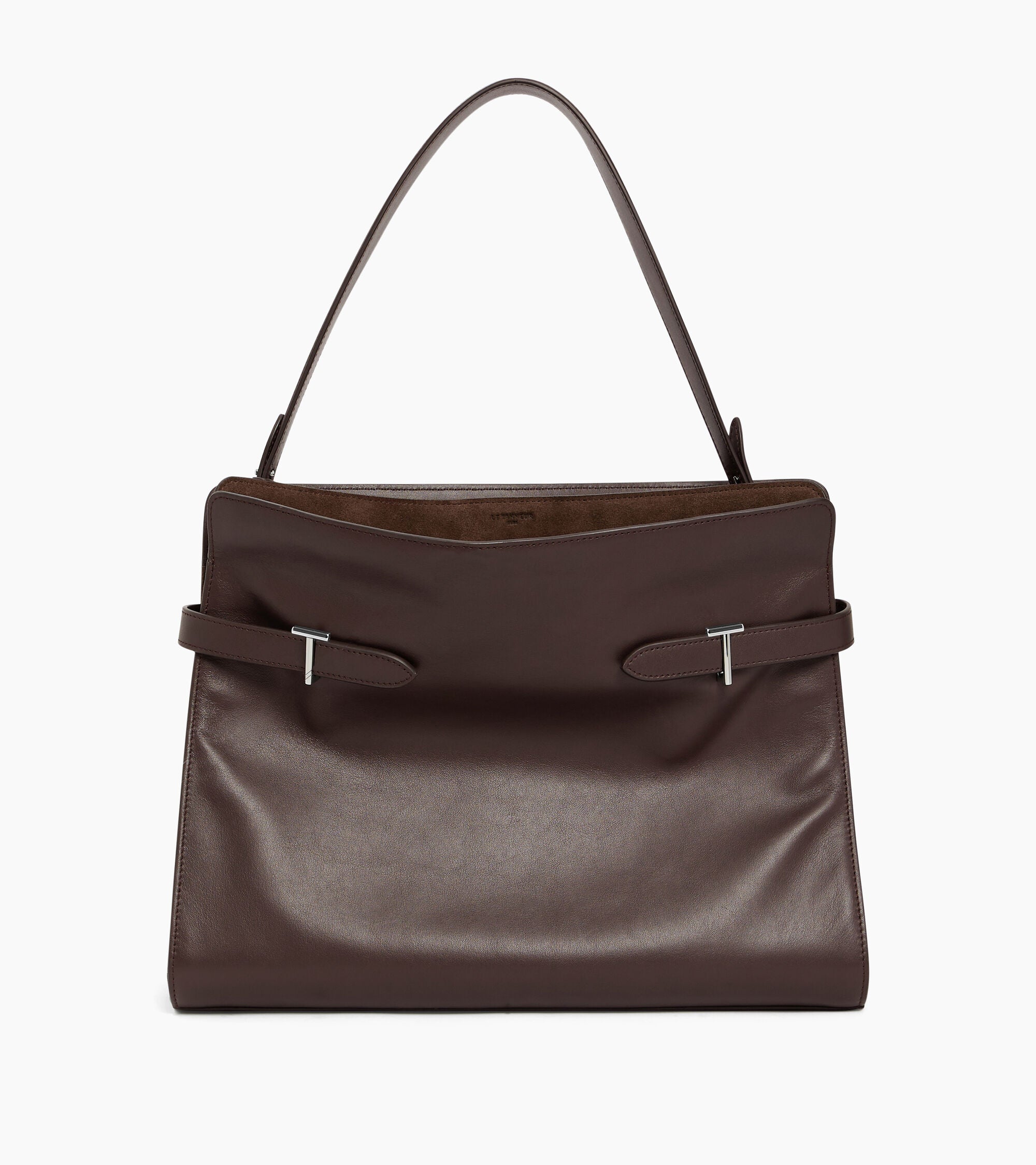 Sac porté épaule modèle maxi Emie en cuir lisse et nubuck