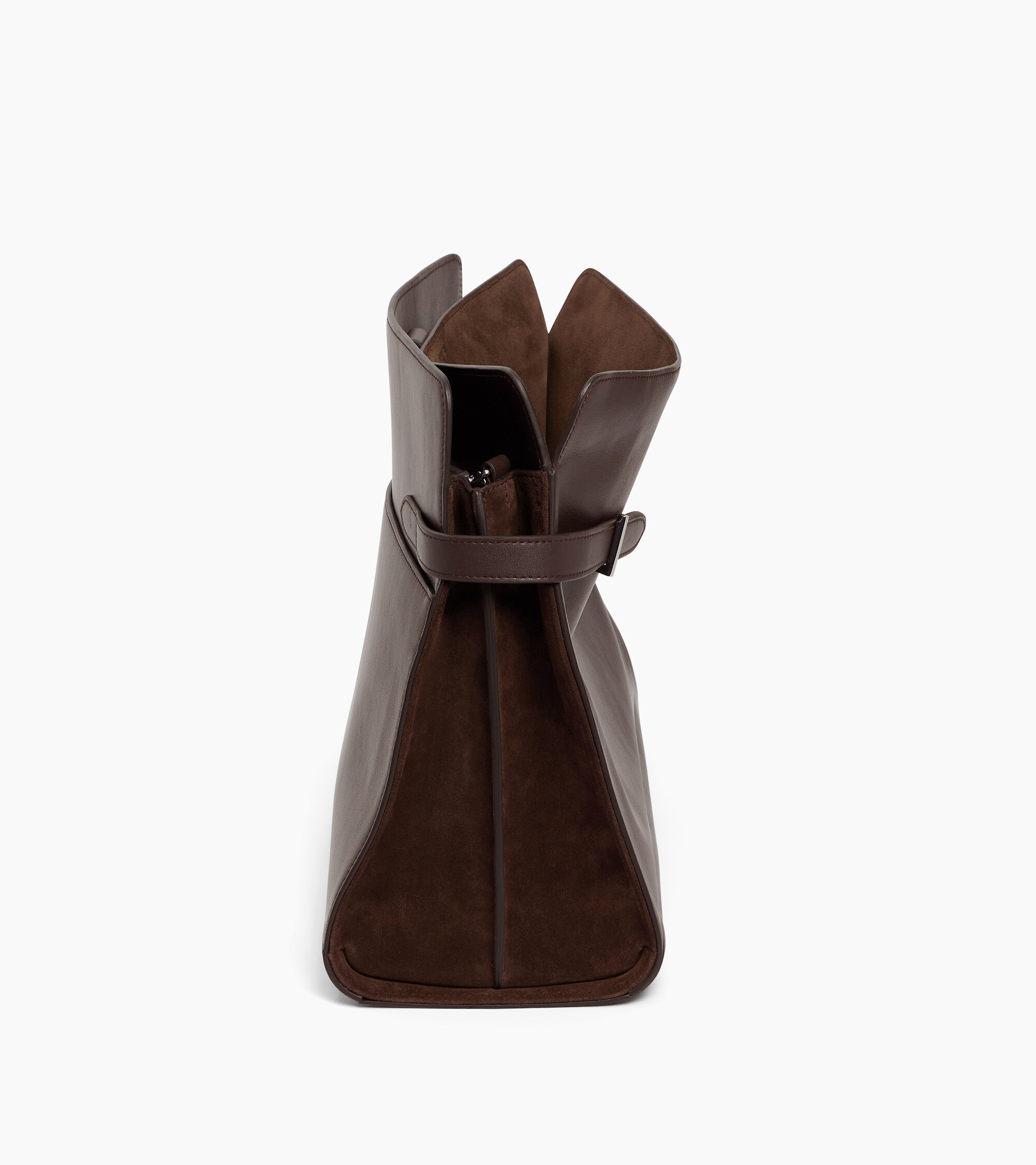 Sac porté épaule modèle maxi Emie en cuir lisse et nubuck