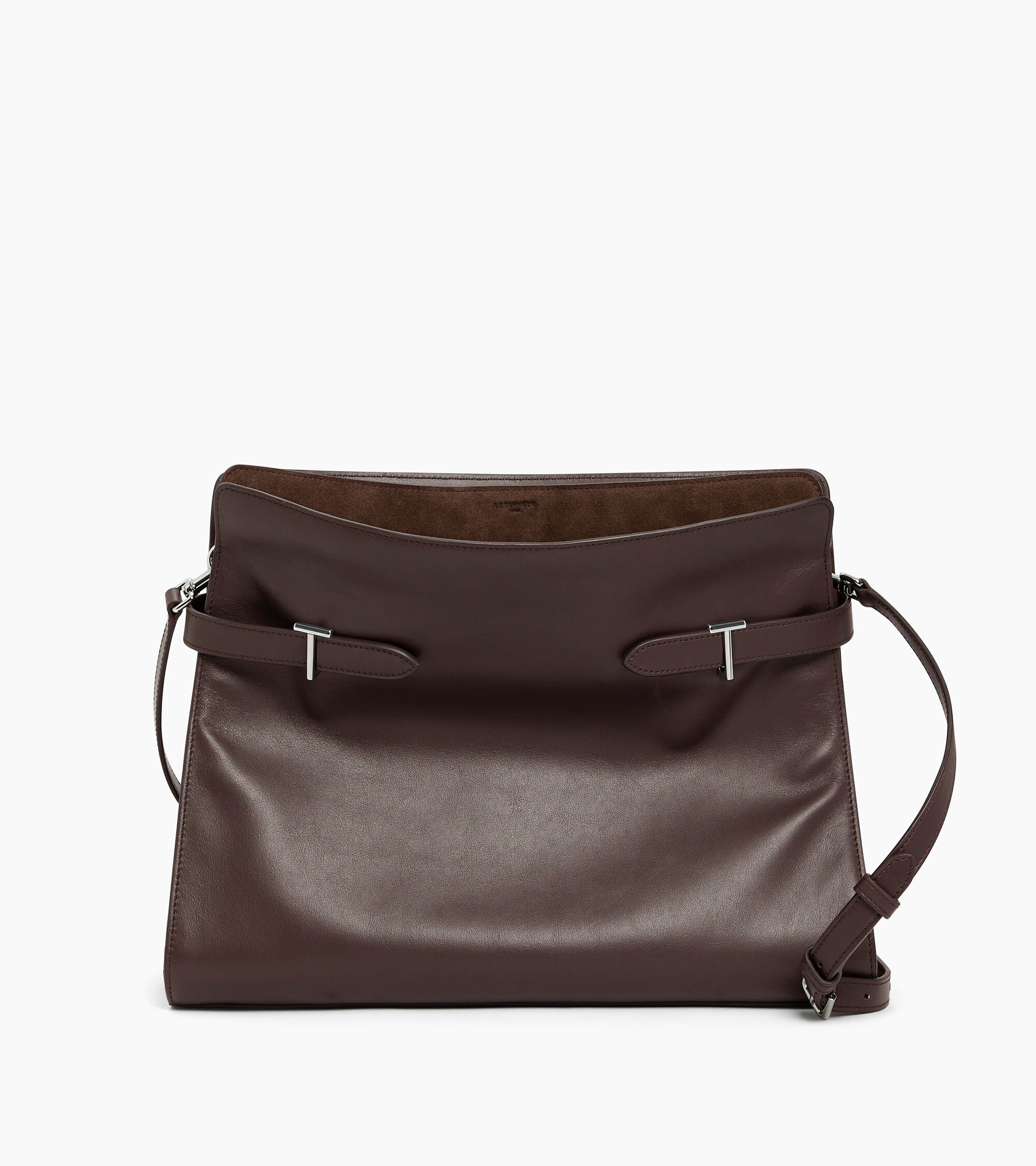 Sac porté épaule modèle maxi Emie en cuir lisse et nubuck