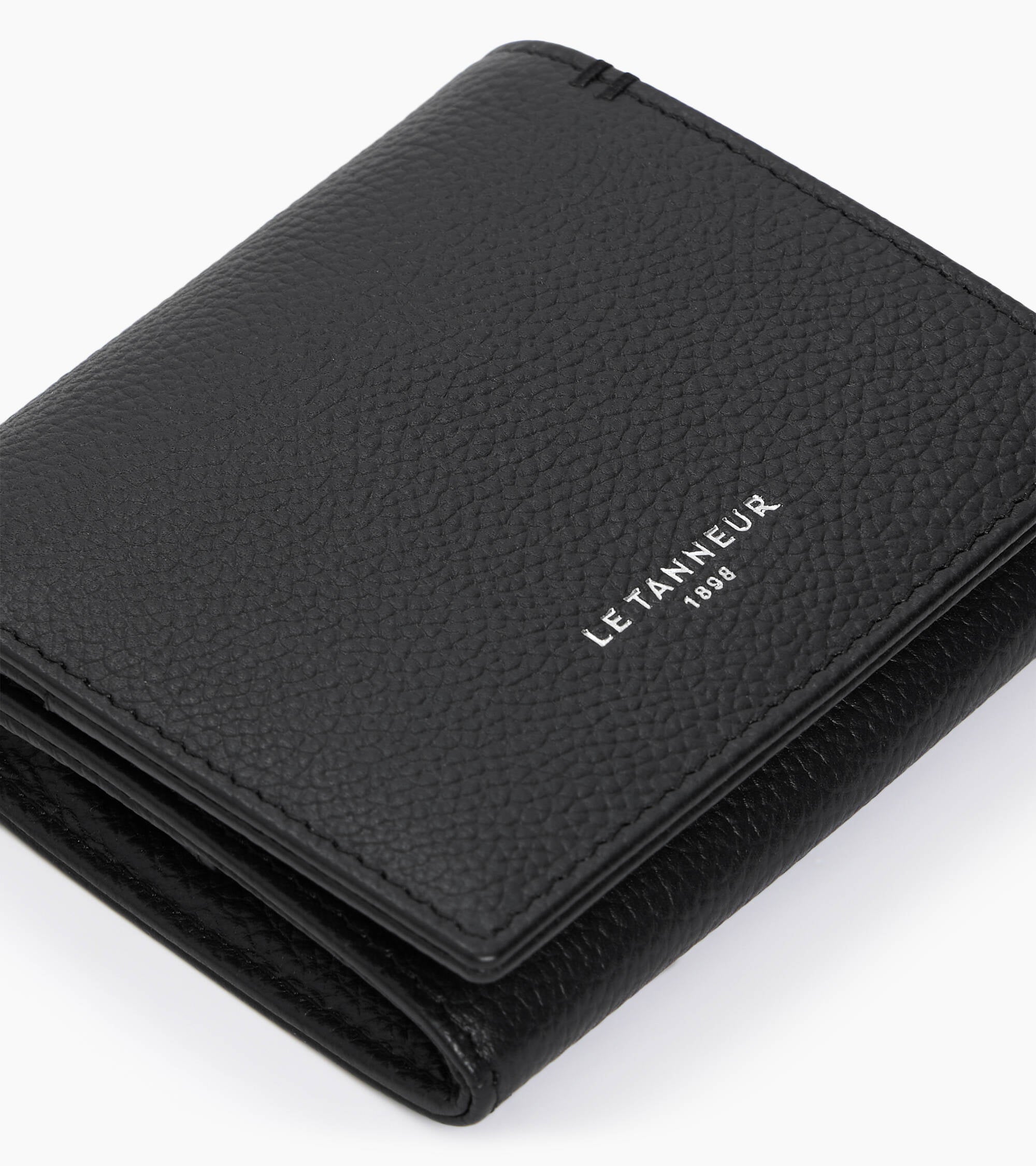 Porte monnaie boîte avec poche billets Lucien en cuir grainé