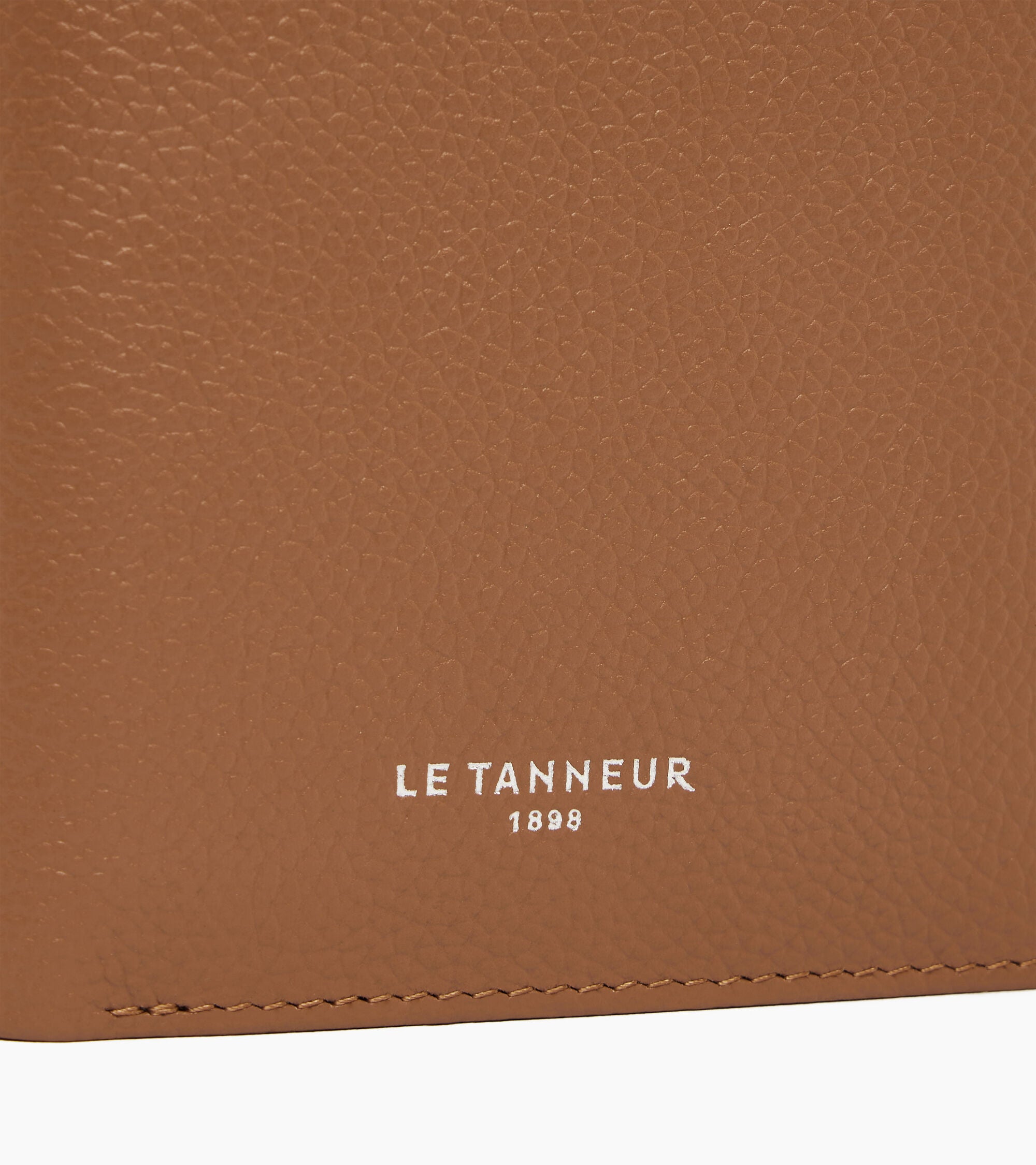 Petit portefeuille vertical zippé Lucien en cuir grainé