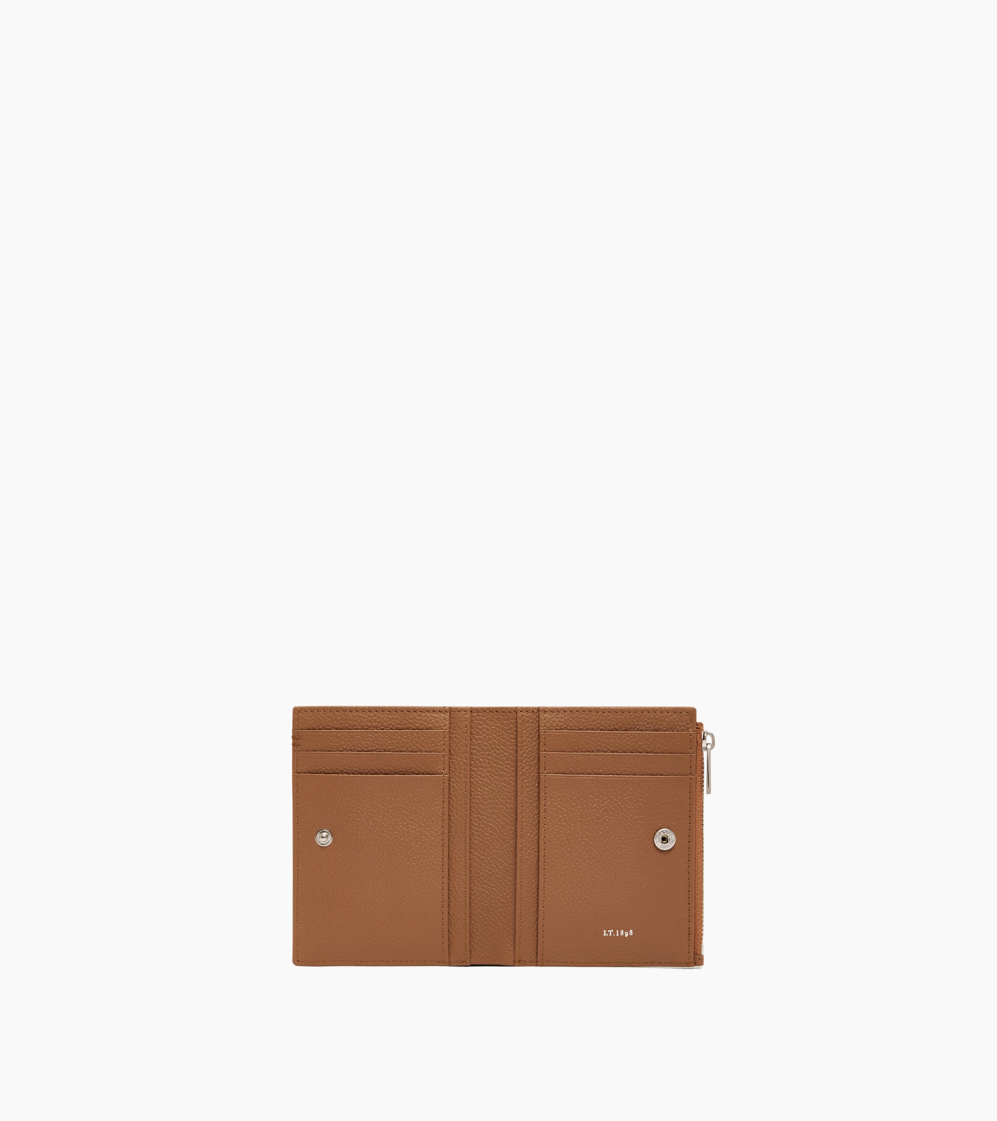 Petit portefeuille vertical zippé Lucien en cuir grainé