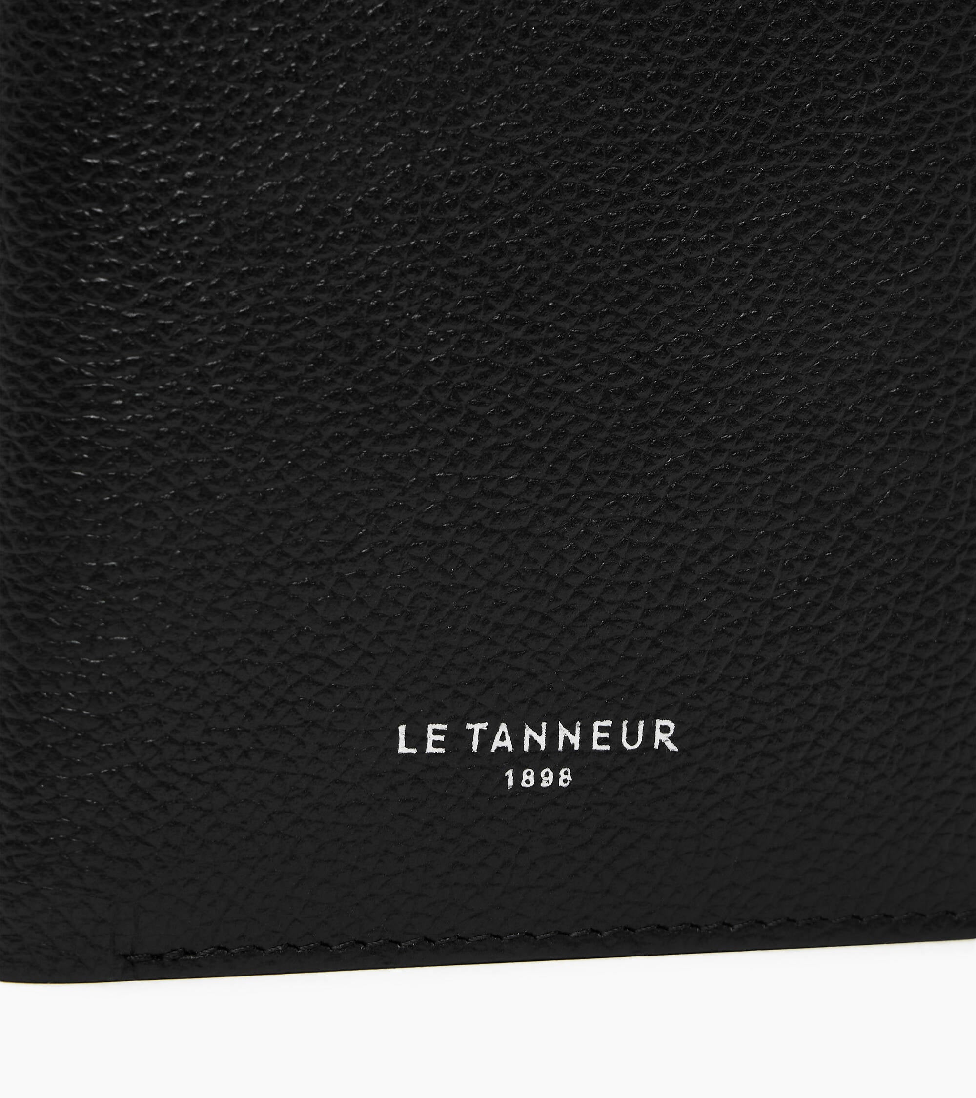 Petit portefeuille vertical zippé Lucien en cuir grainé