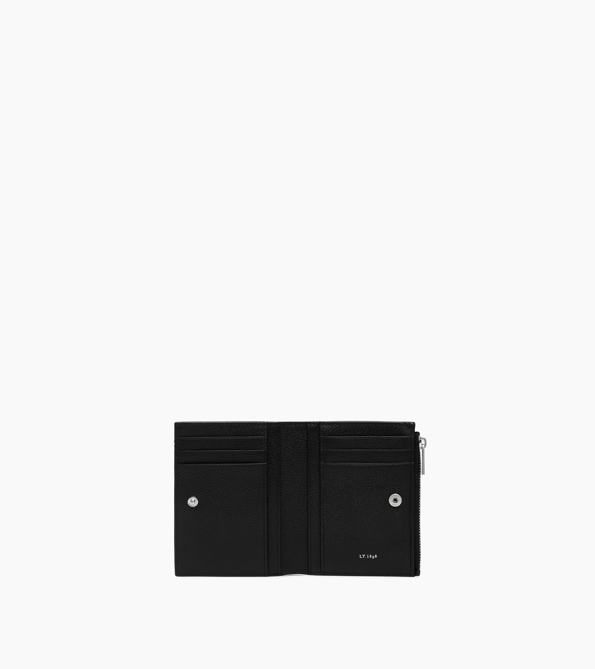 Petit portefeuille vertical zippé Lucien en cuir grainé