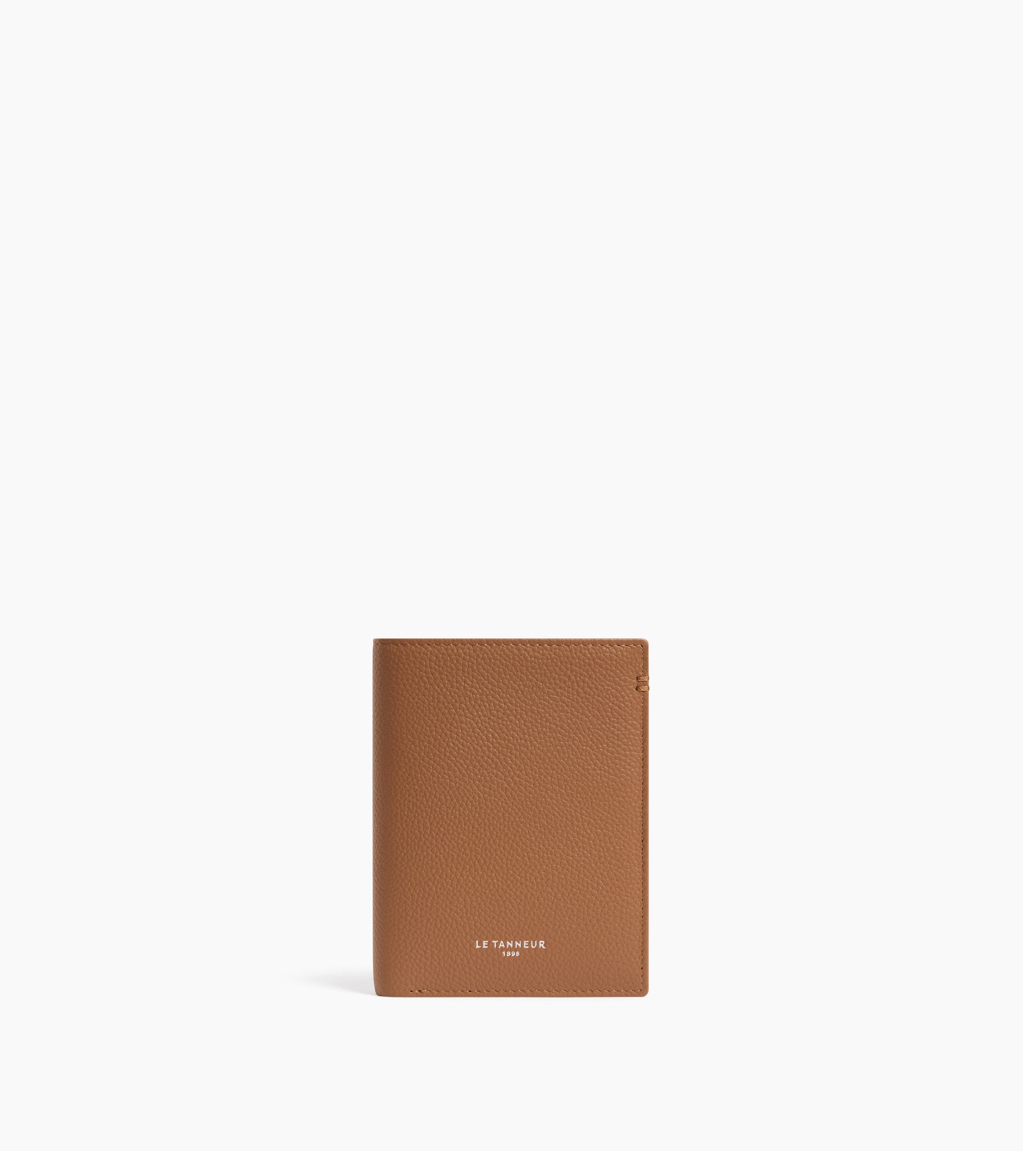 Portefeuille vertical zippé moyen modèle Lucien en cuir grainé