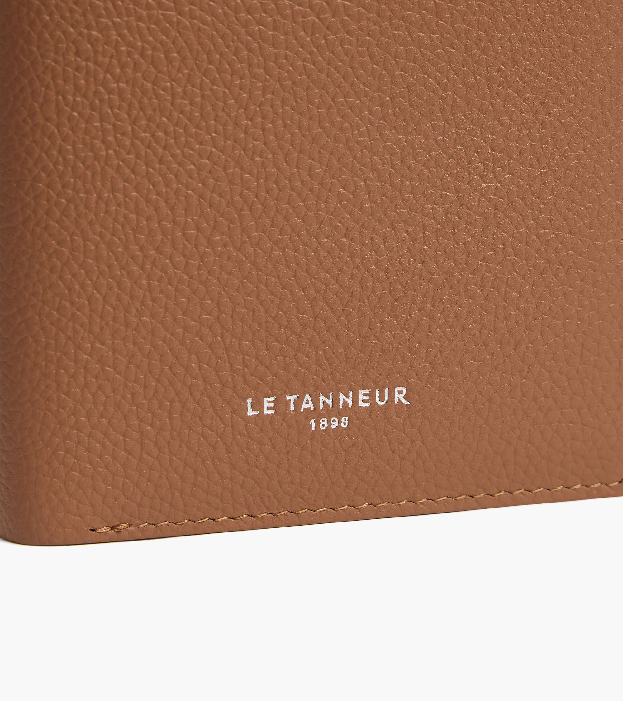 Portefeuille vertical zippé moyen modèle Lucien en cuir grainé