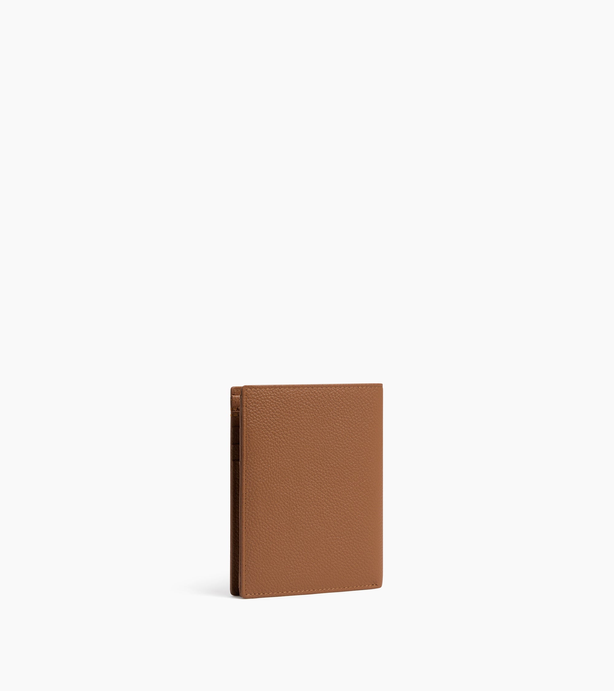Portefeuille vertical zippé moyen modèle Lucien en cuir grainé