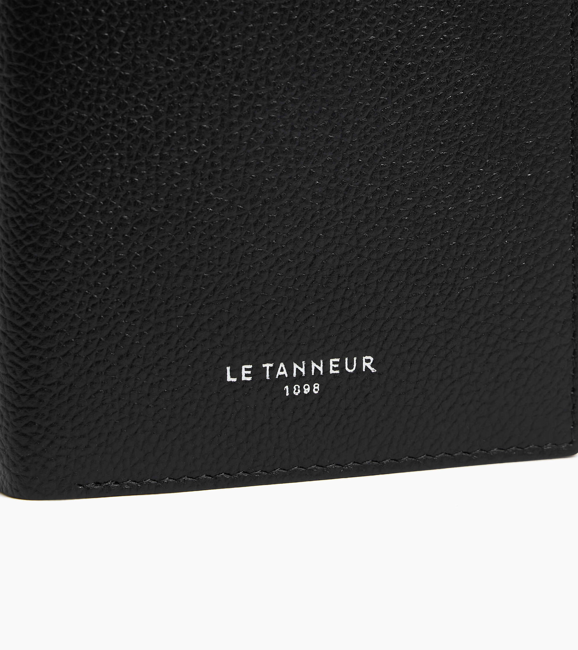 Portefeuille vertical zippé moyen modèle Lucien en cuir grainé