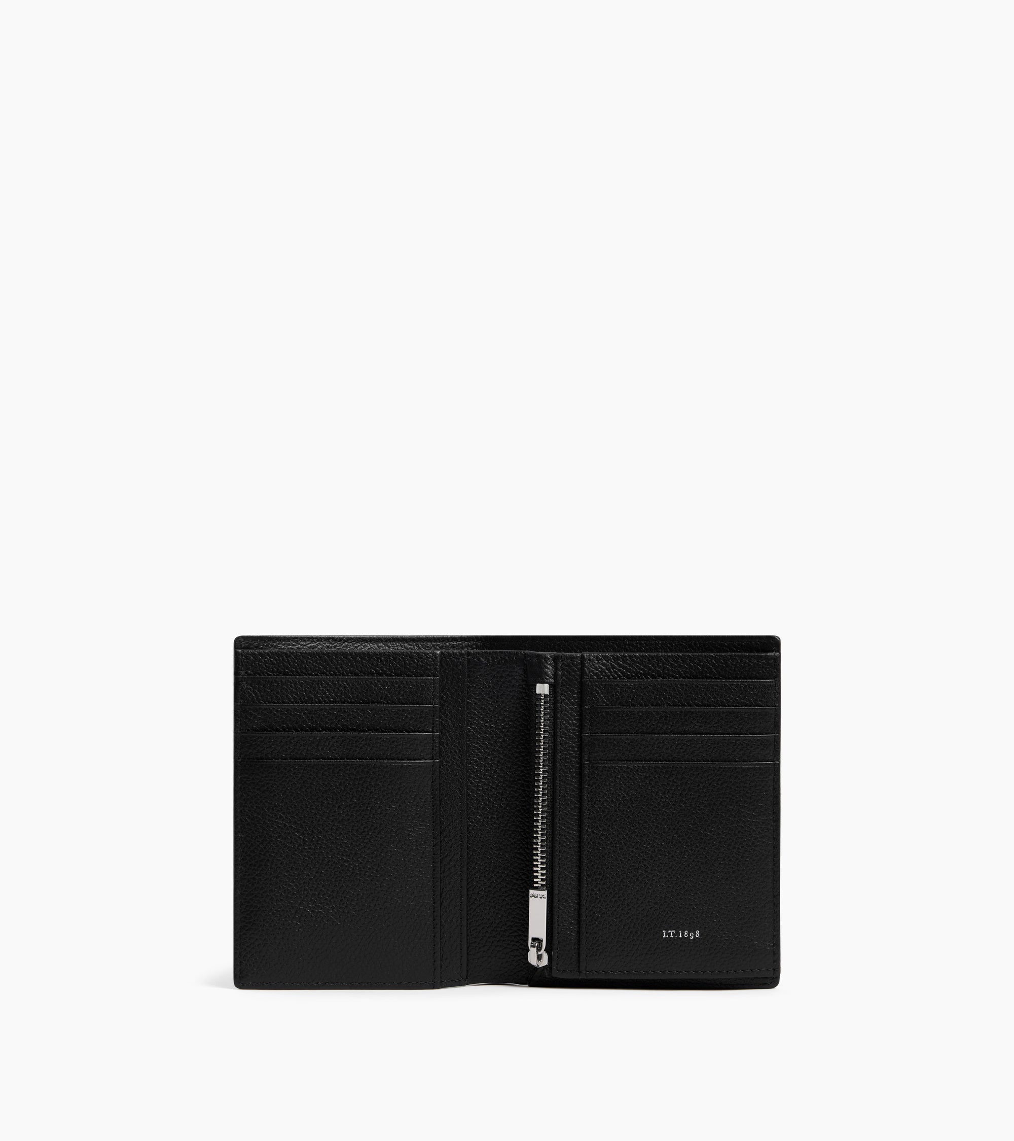 Portefeuille vertical zippé moyen modèle Lucien en cuir grainé