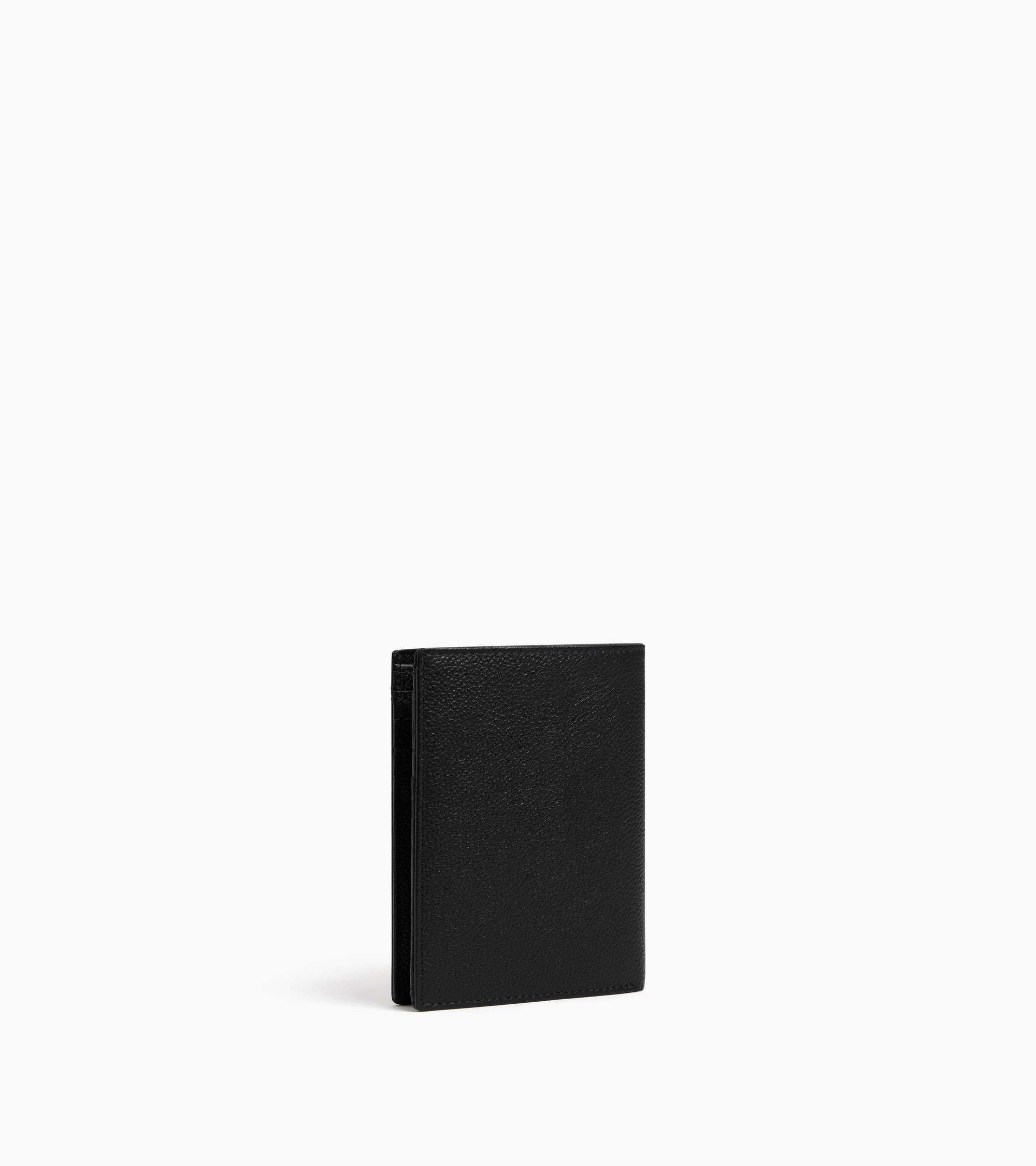 Portefeuille vertical zippé moyen modèle Lucien en cuir grainé