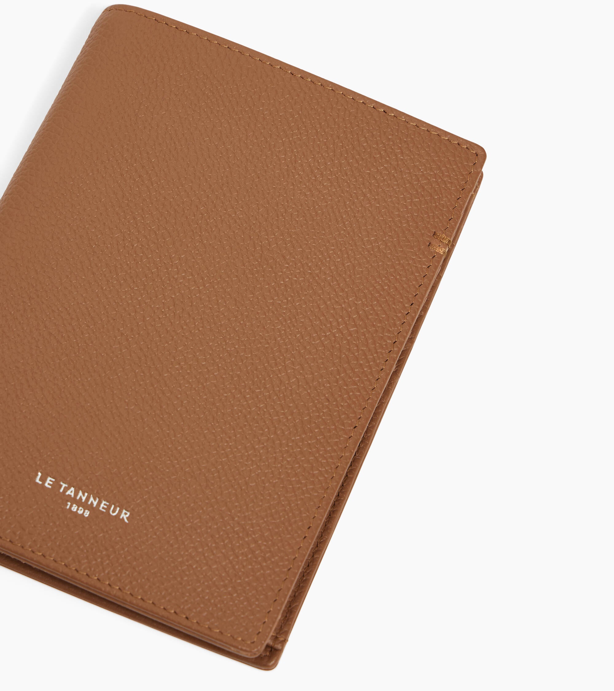 Grand portefeuille vertical zippé Lucien en cuir grainé