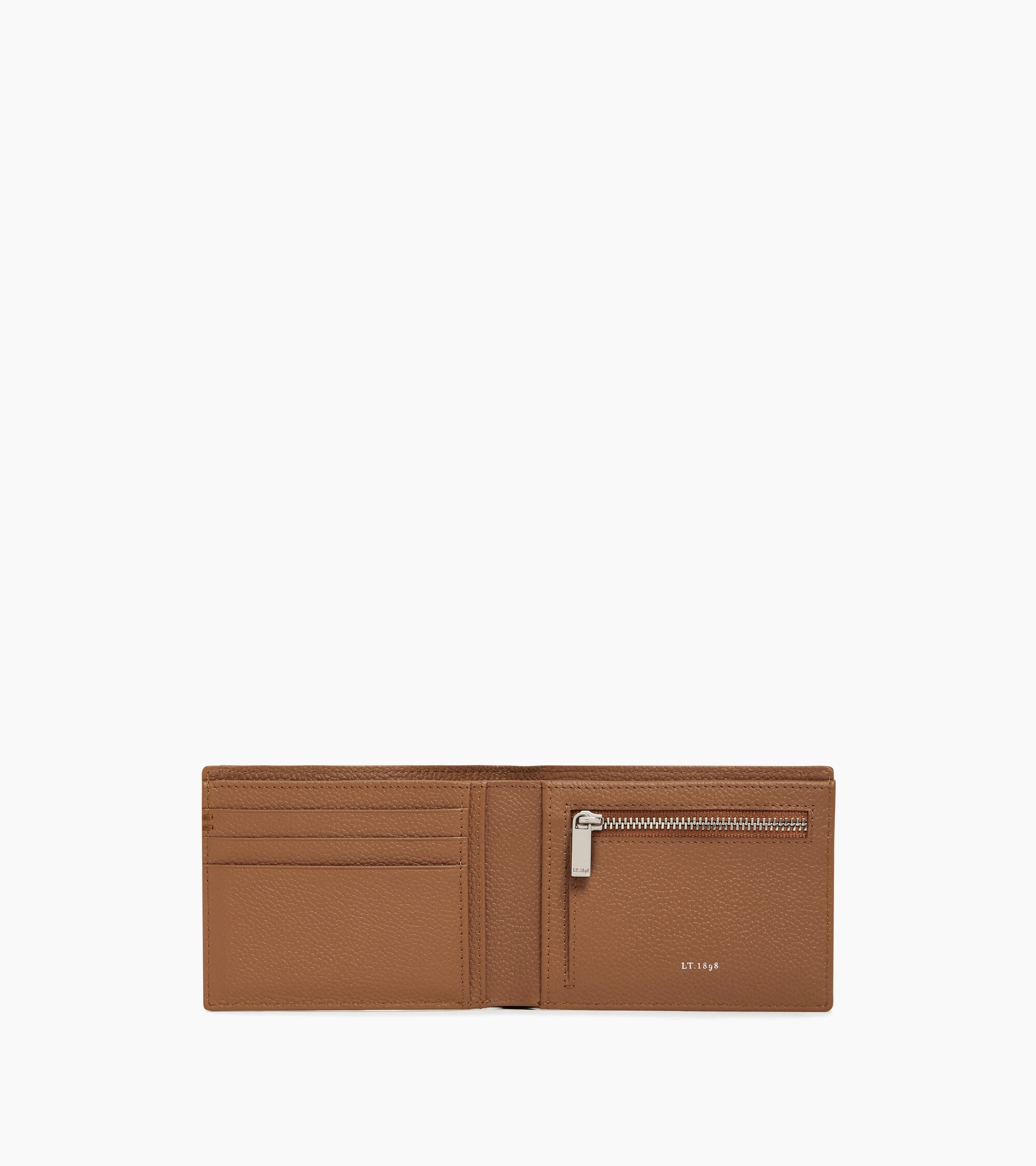 Portefeuille zippé horizontal Lucien en cuir grainé