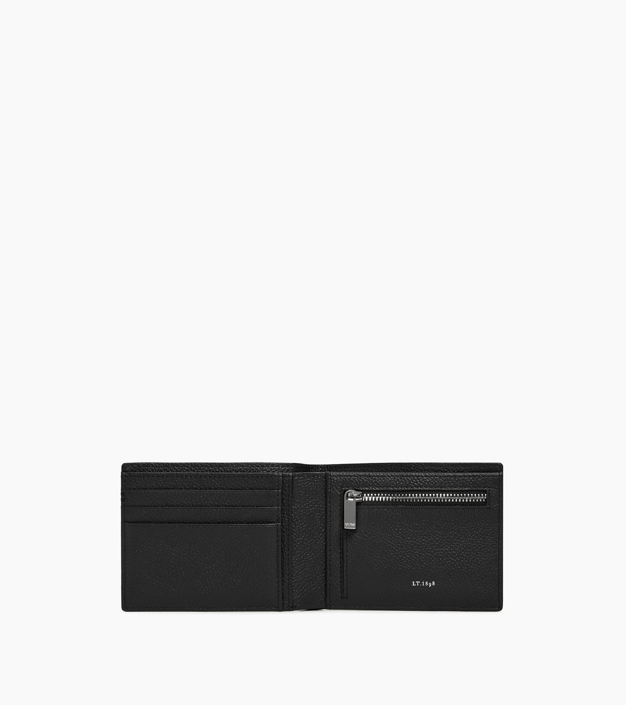 Portefeuille zippé horizontal Lucien en cuir grainé