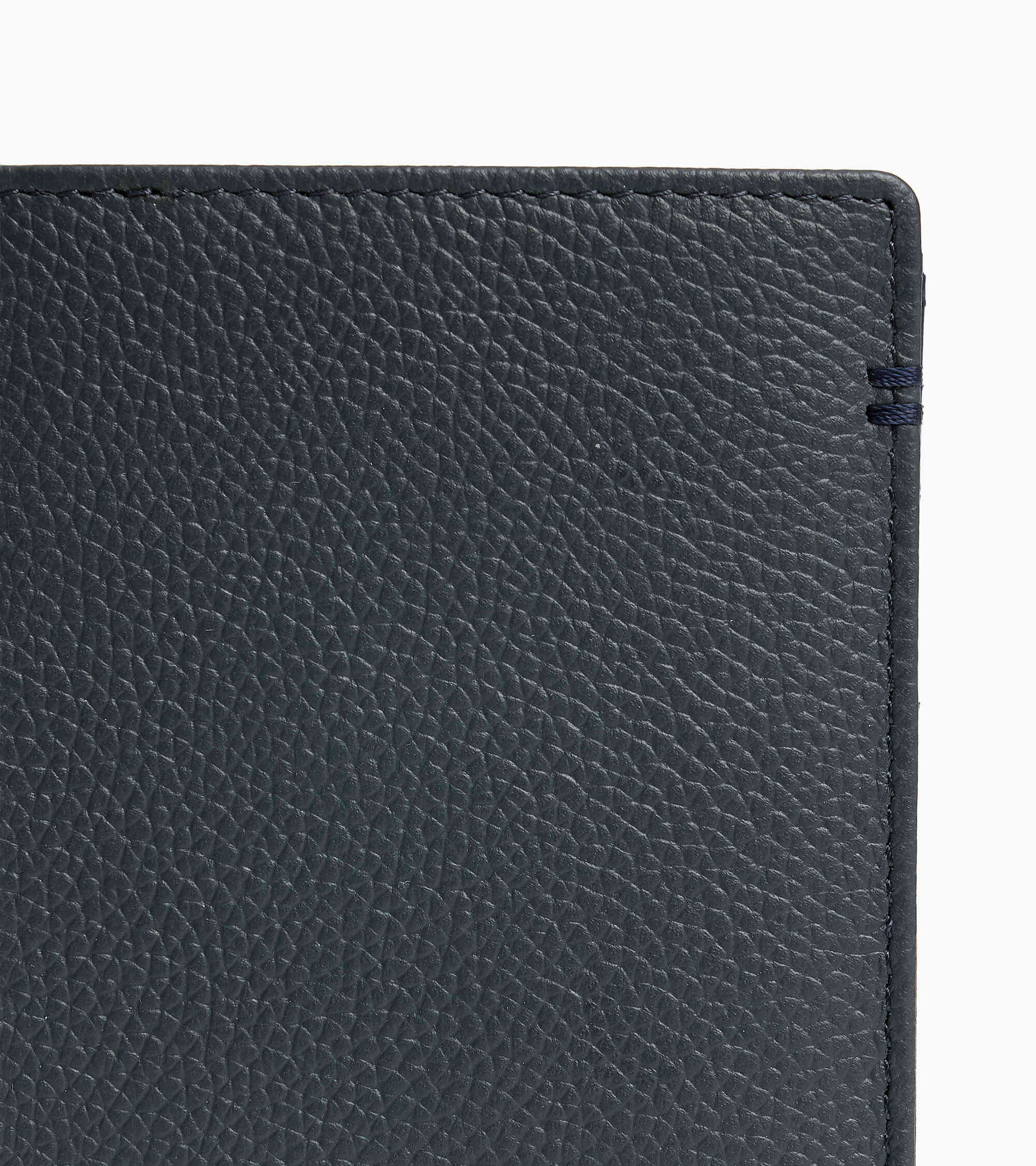 Petit portefeuille vertical zippé 2 volets Lucien en cuir grainé