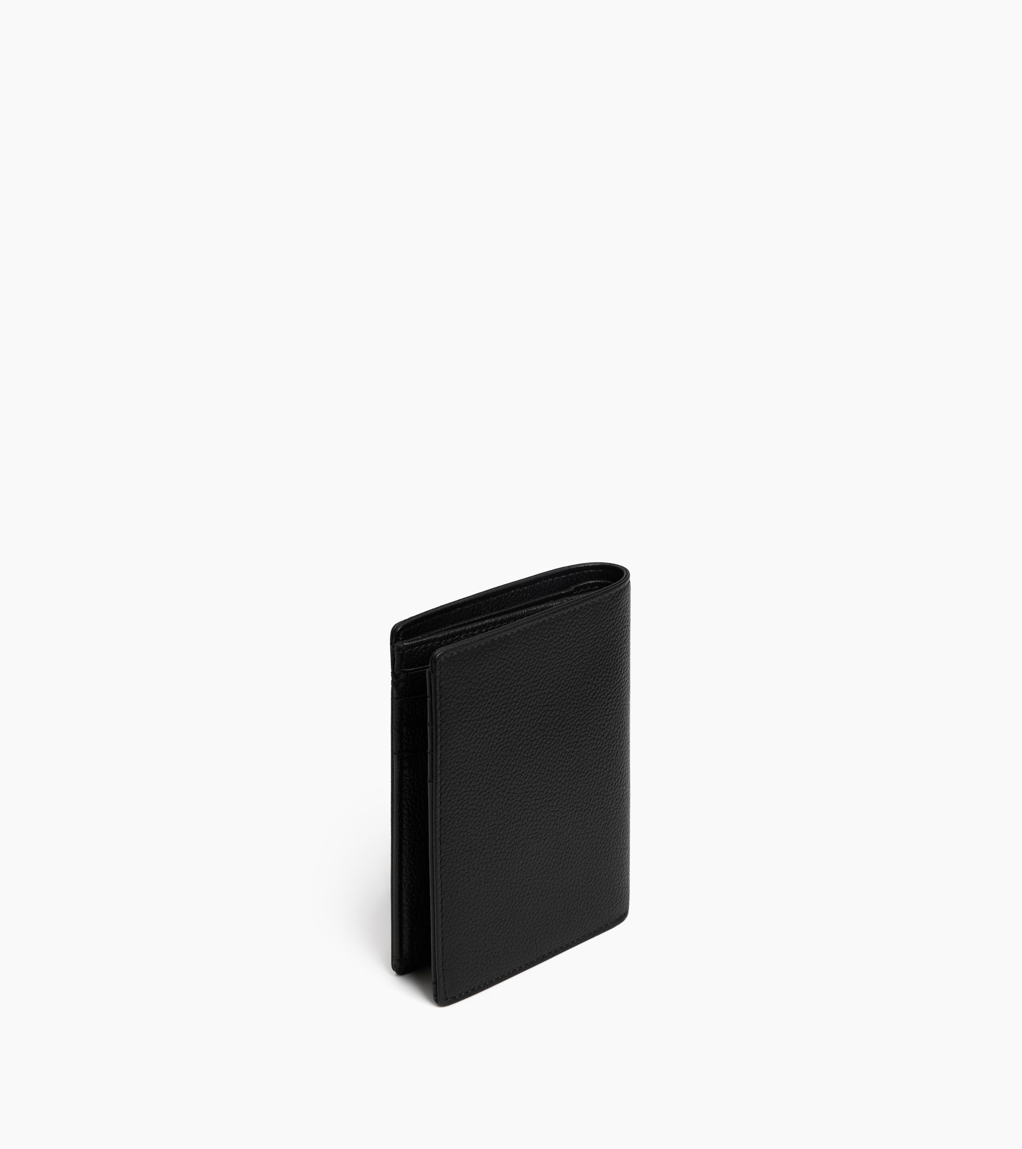 Petit portefeuille vertical zippé 2 volets Lucien en cuir grainé