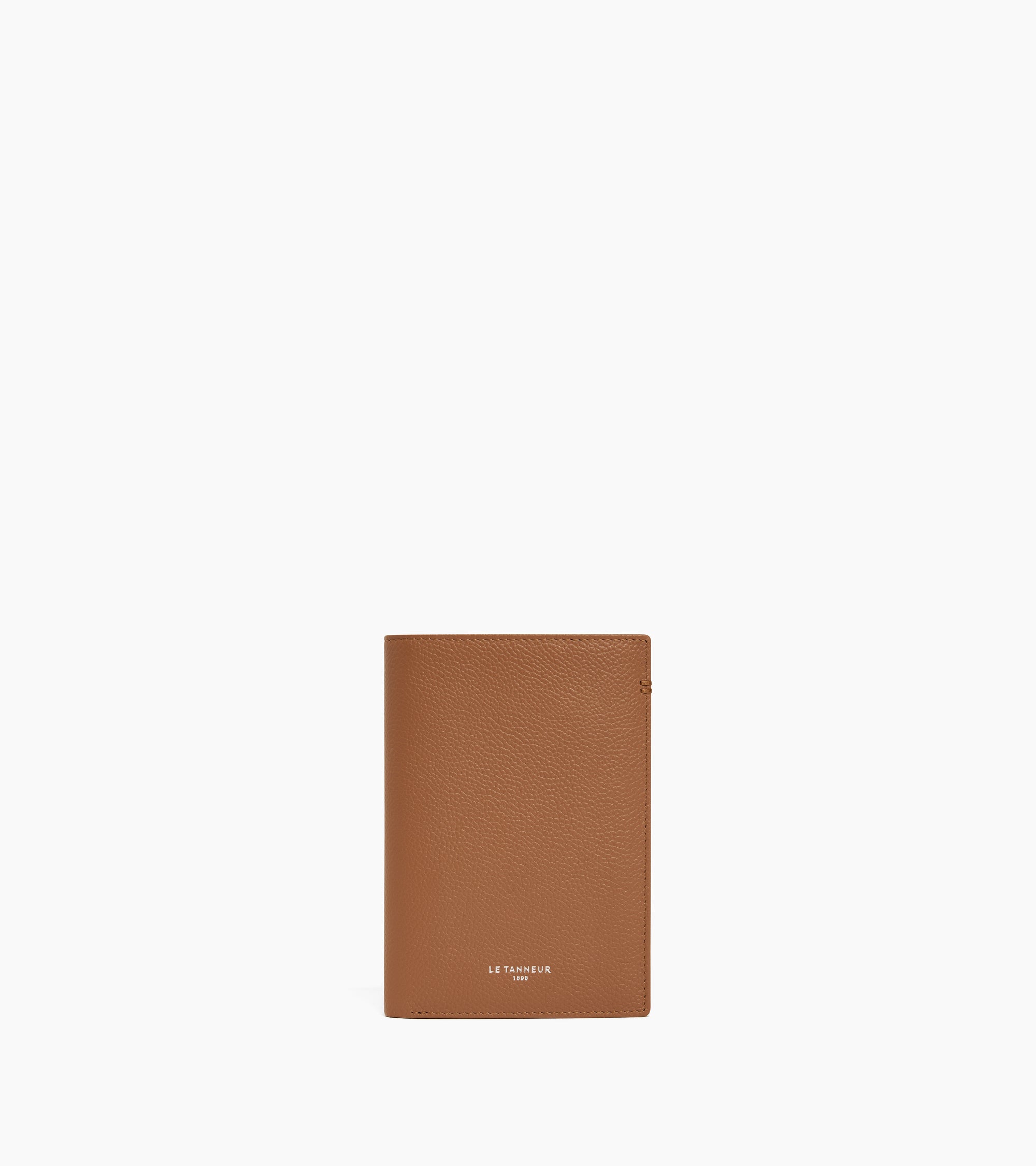 Portefeuille vertical moyen modèle zippé 2 volets Lucien en cuir grainé