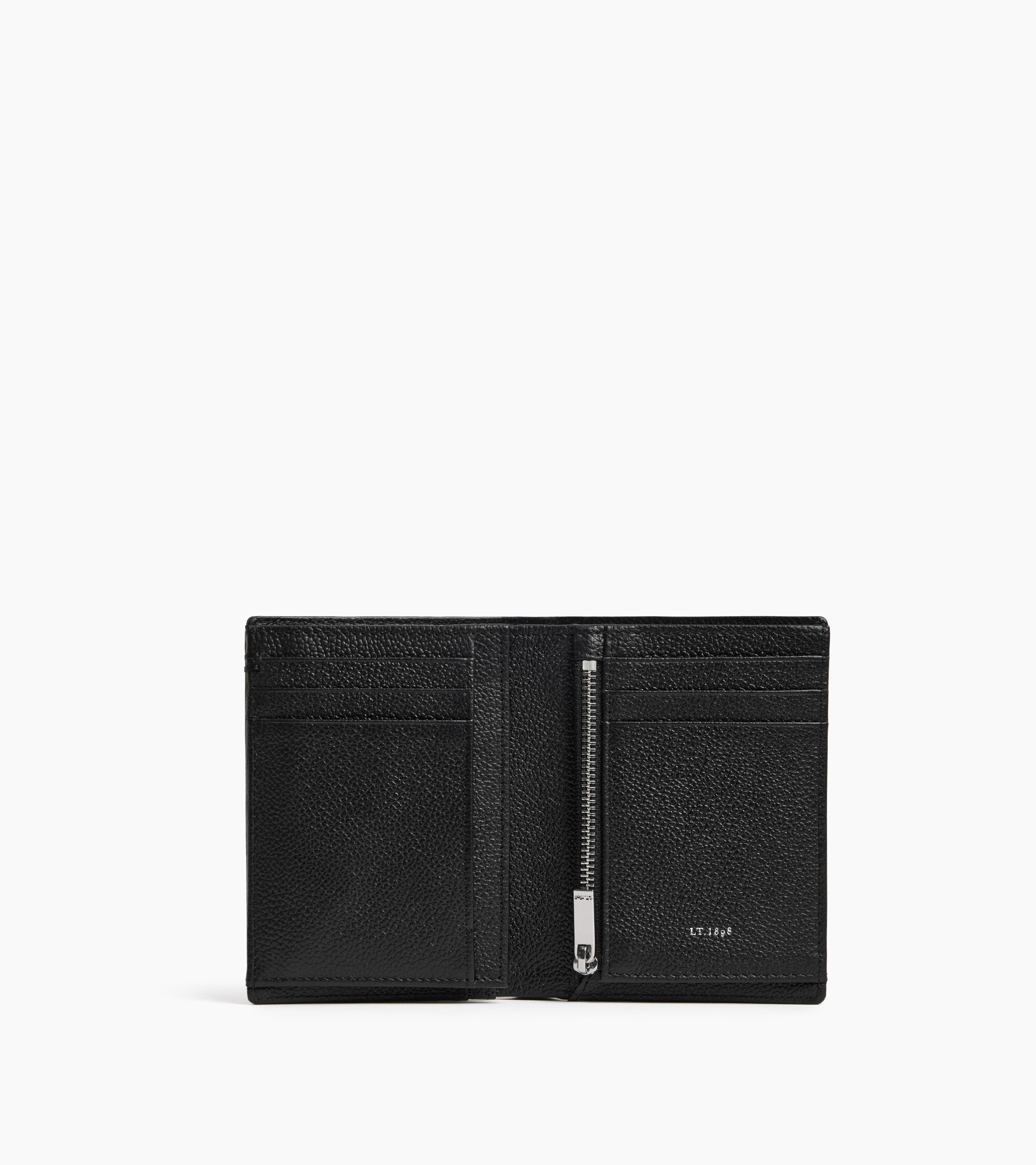 Grand portefeuille vertical zippé 2 volets Lucien en cuir grainé