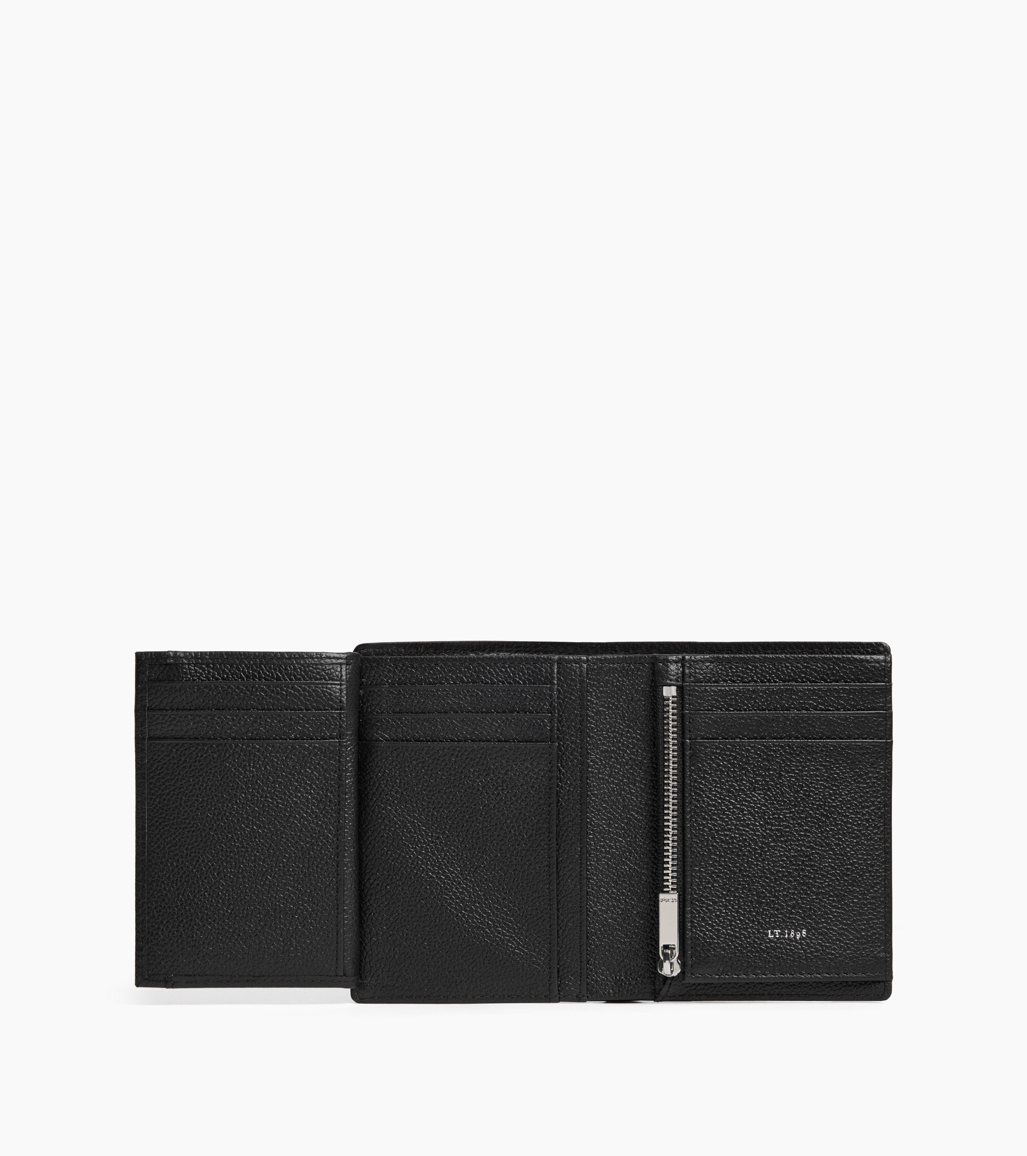 Grand portefeuille vertical zippé 2 volets Lucien en cuir grainé