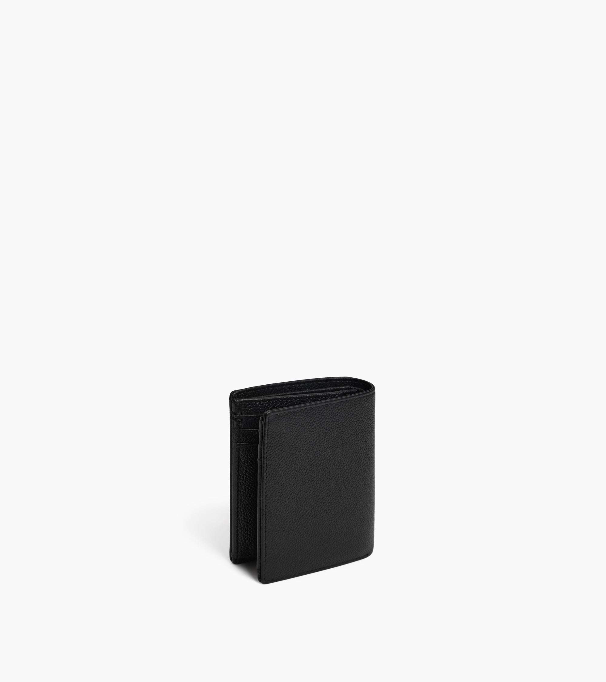 Grand portefeuille vertical zippé 2 volets Lucien en cuir grainé