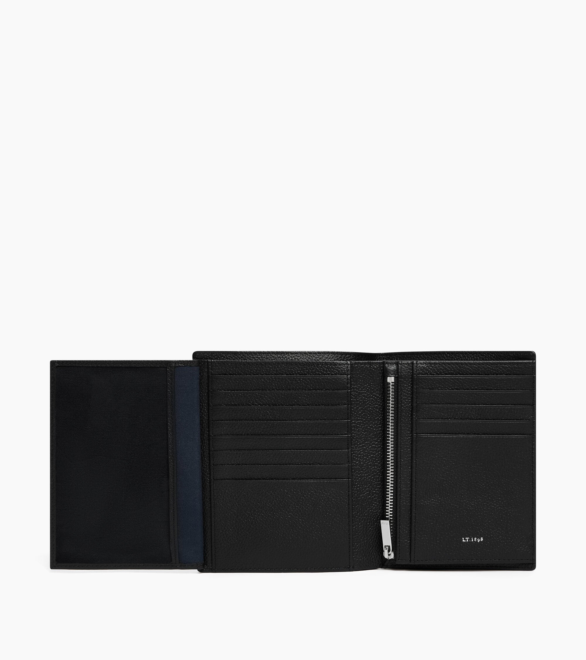 Grand portefeuille zippé 2 volets Lucien en cuir grainé