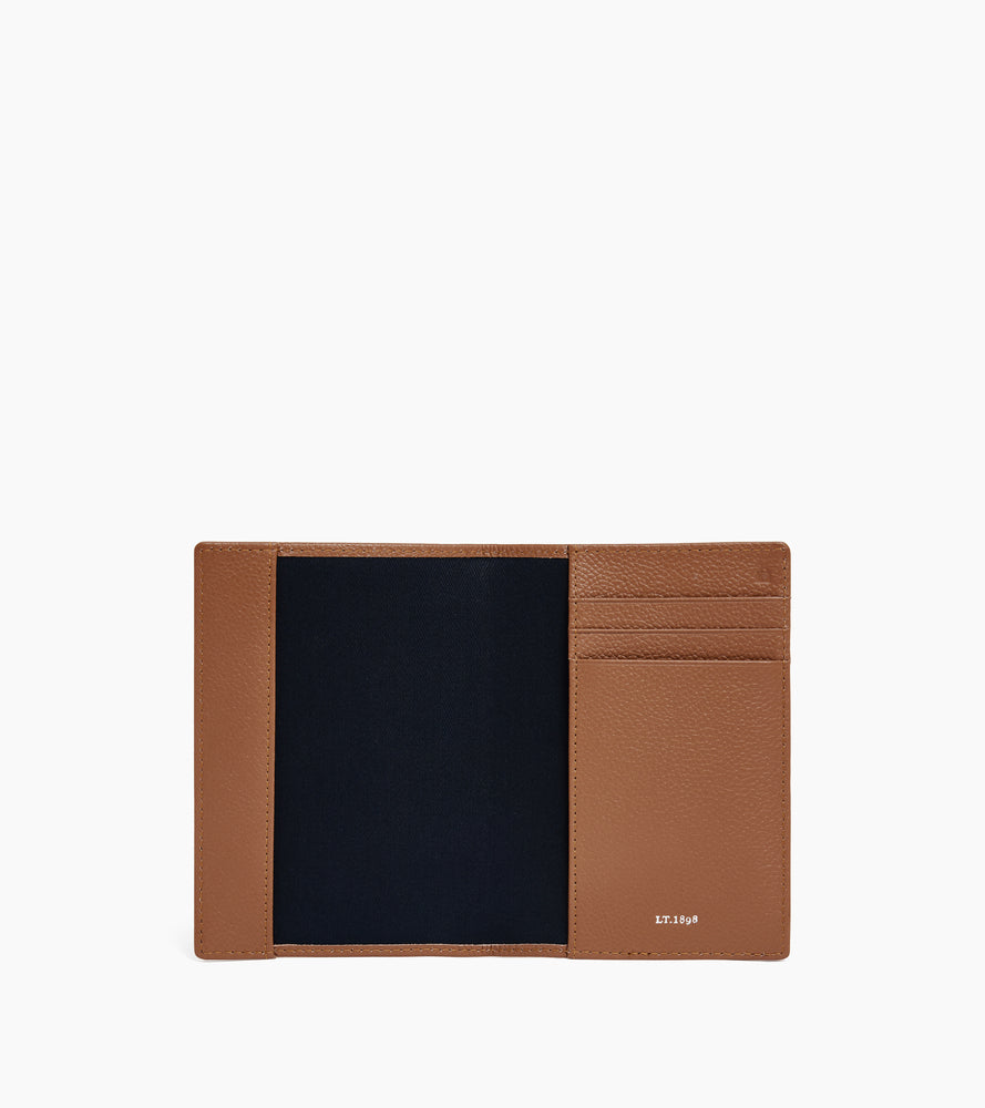 Passport holder in grained leather
