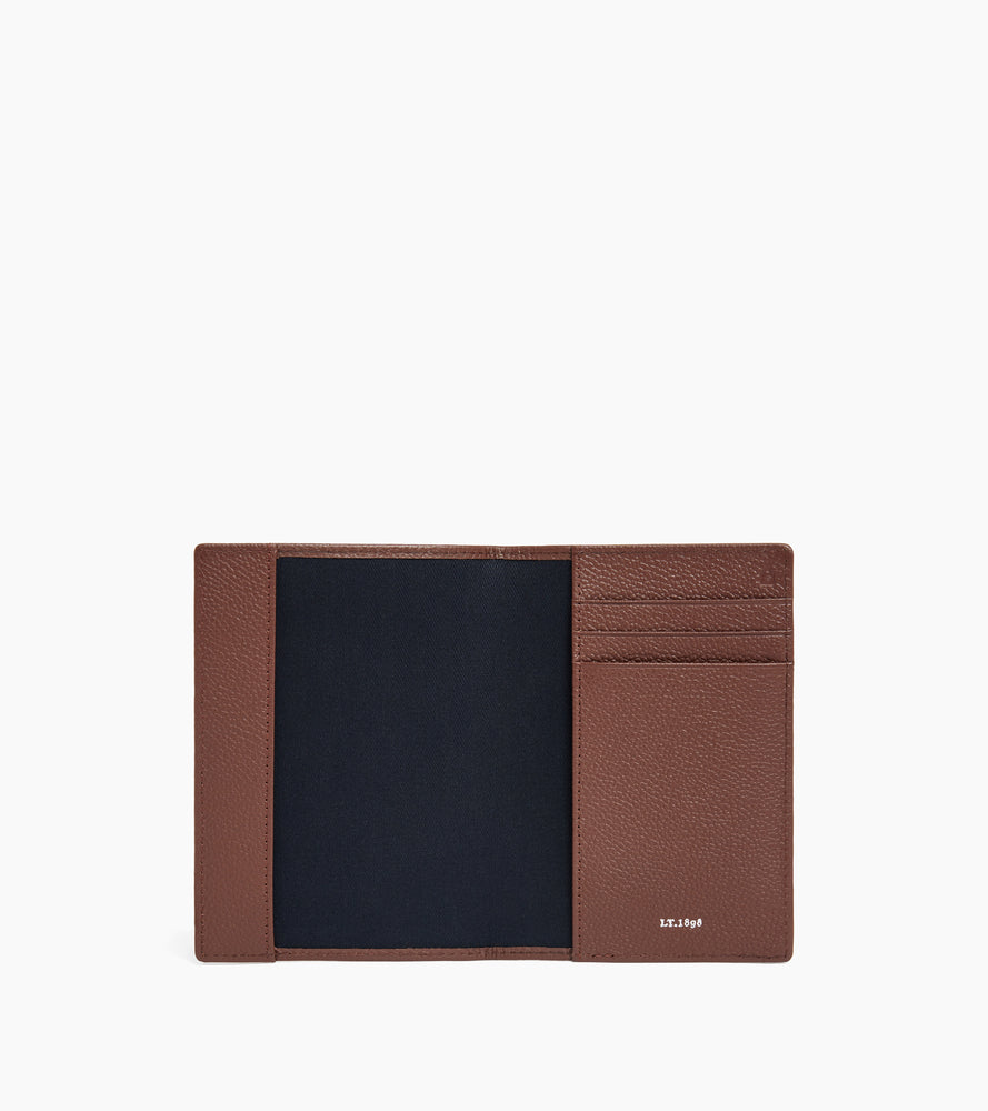 Passport holder in grained leather