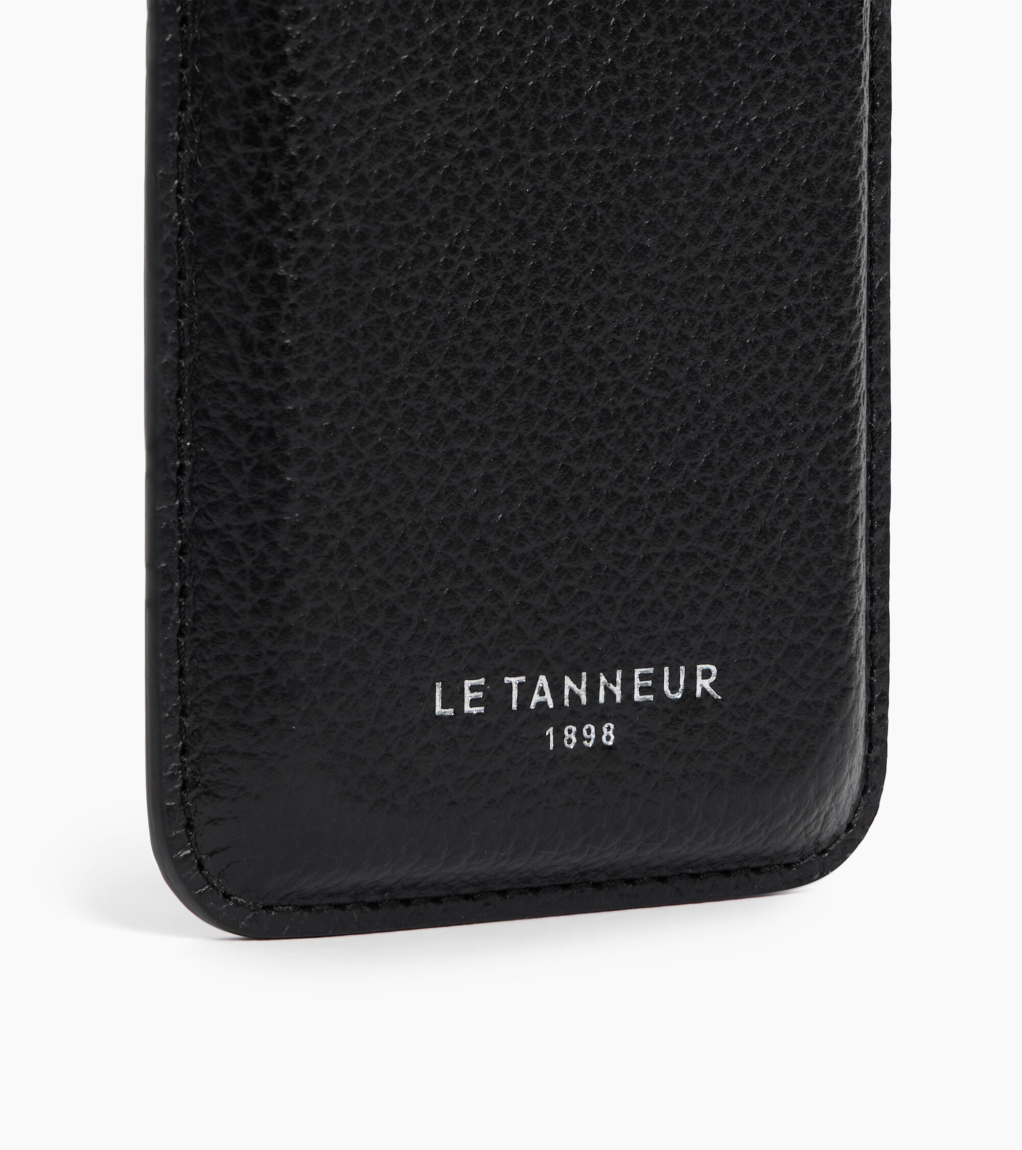 Porte cartes magnétique en cuir grainé