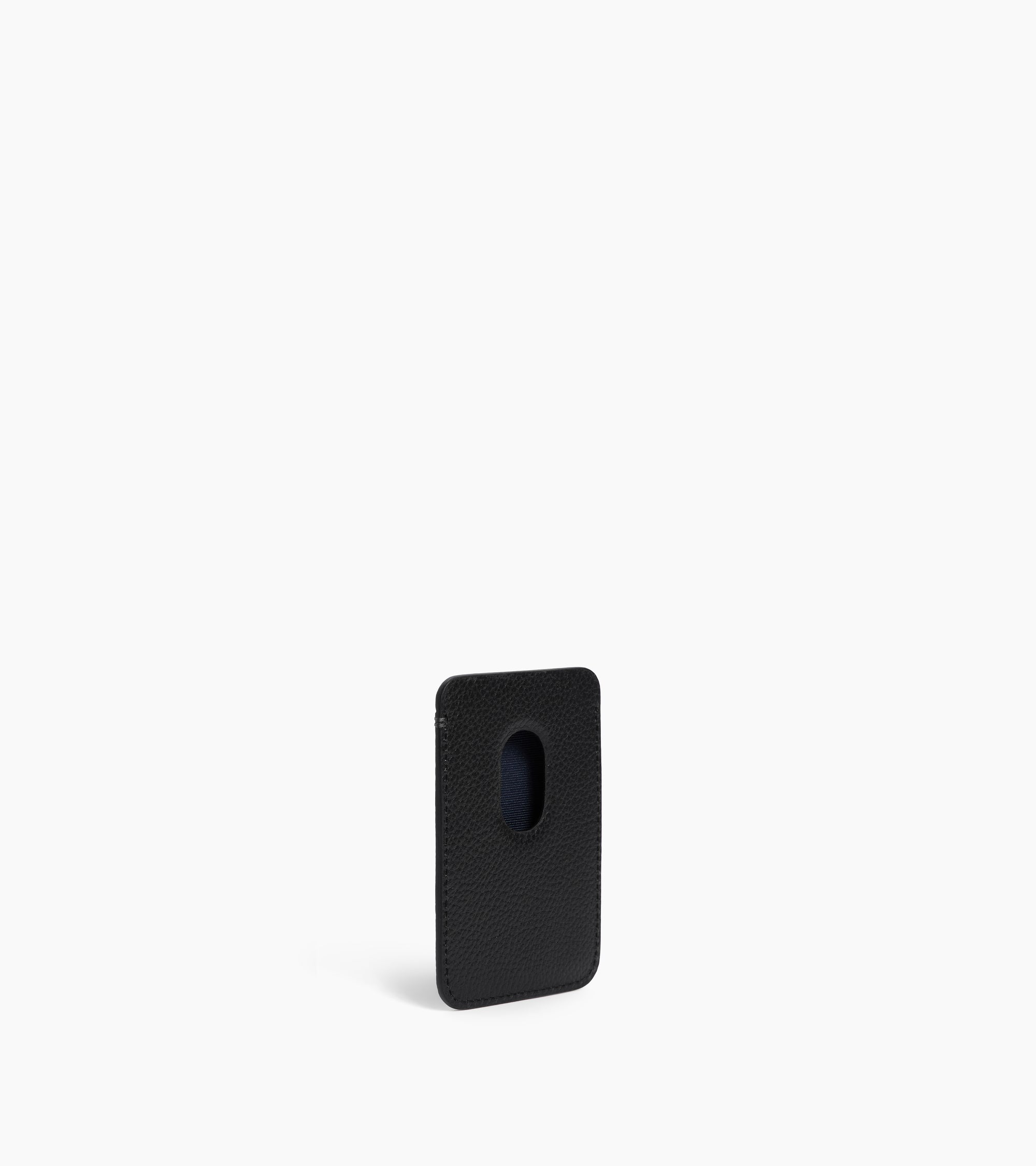 Porte cartes magnétique en cuir grainé