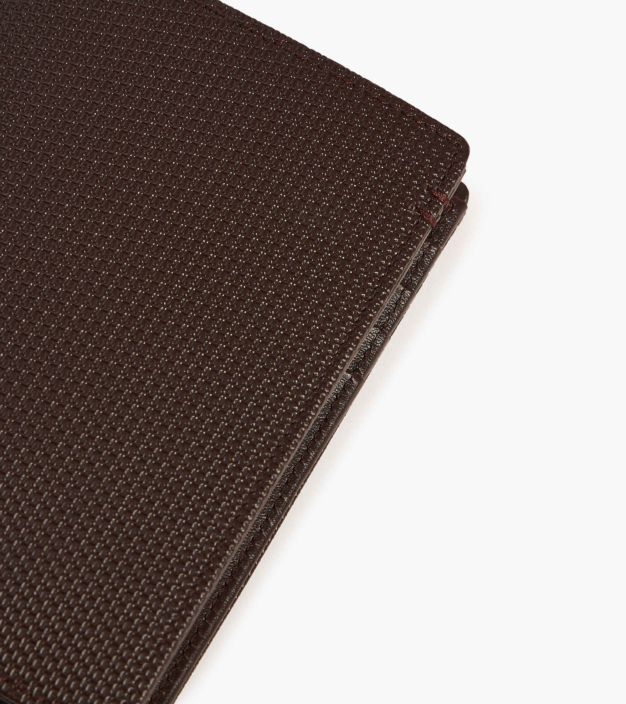 Portefeuille vertical zippé Lucien en cuir signature T