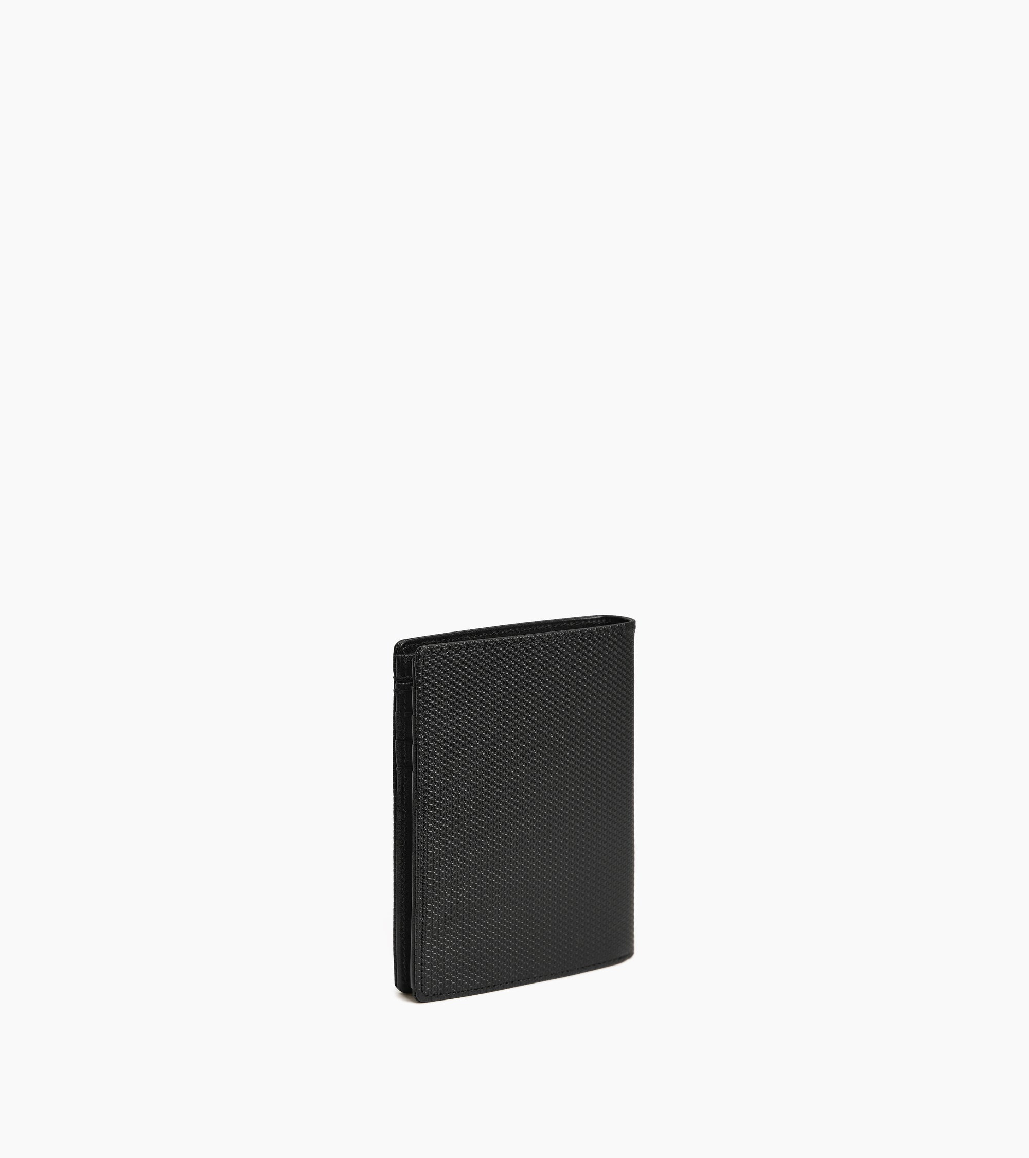 Portefeuille vertical zippé Lucien en cuir signature T