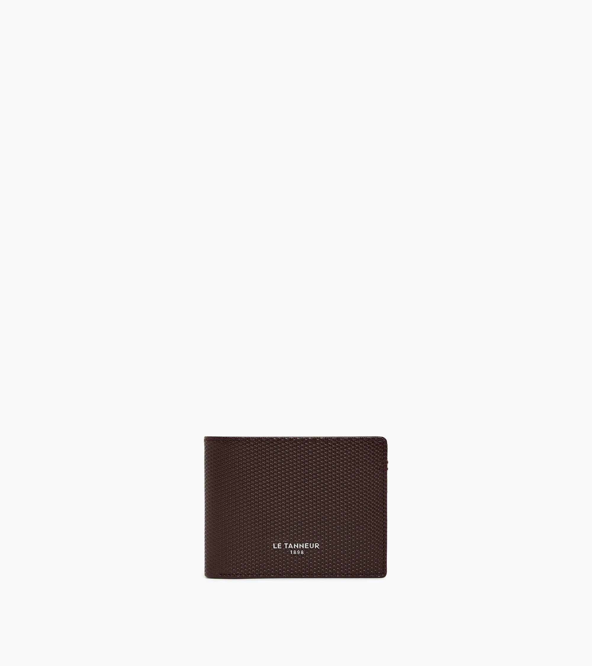 Portefeuille zippé horizontal Lucien en cuir signature T