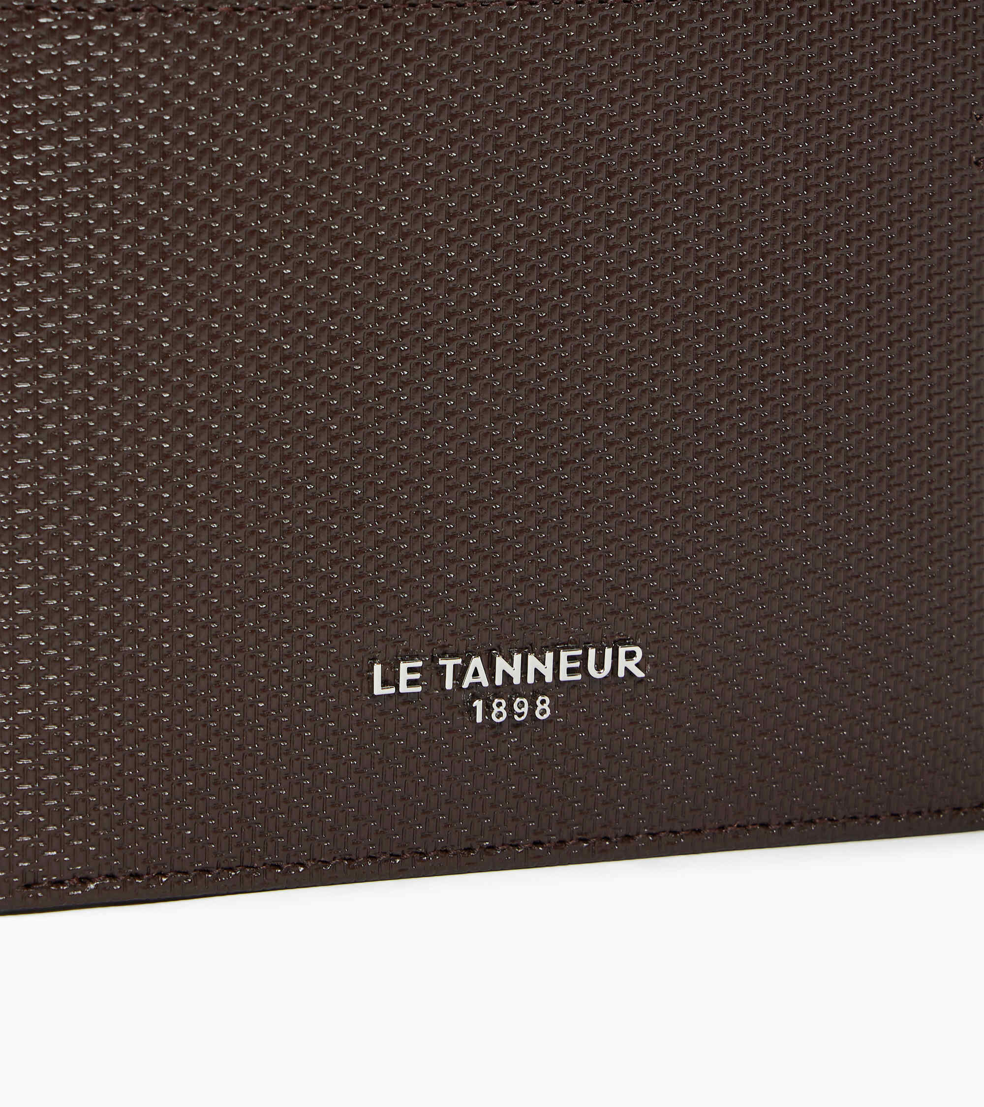 Portefeuille zippé horizontal Lucien en cuir signature T