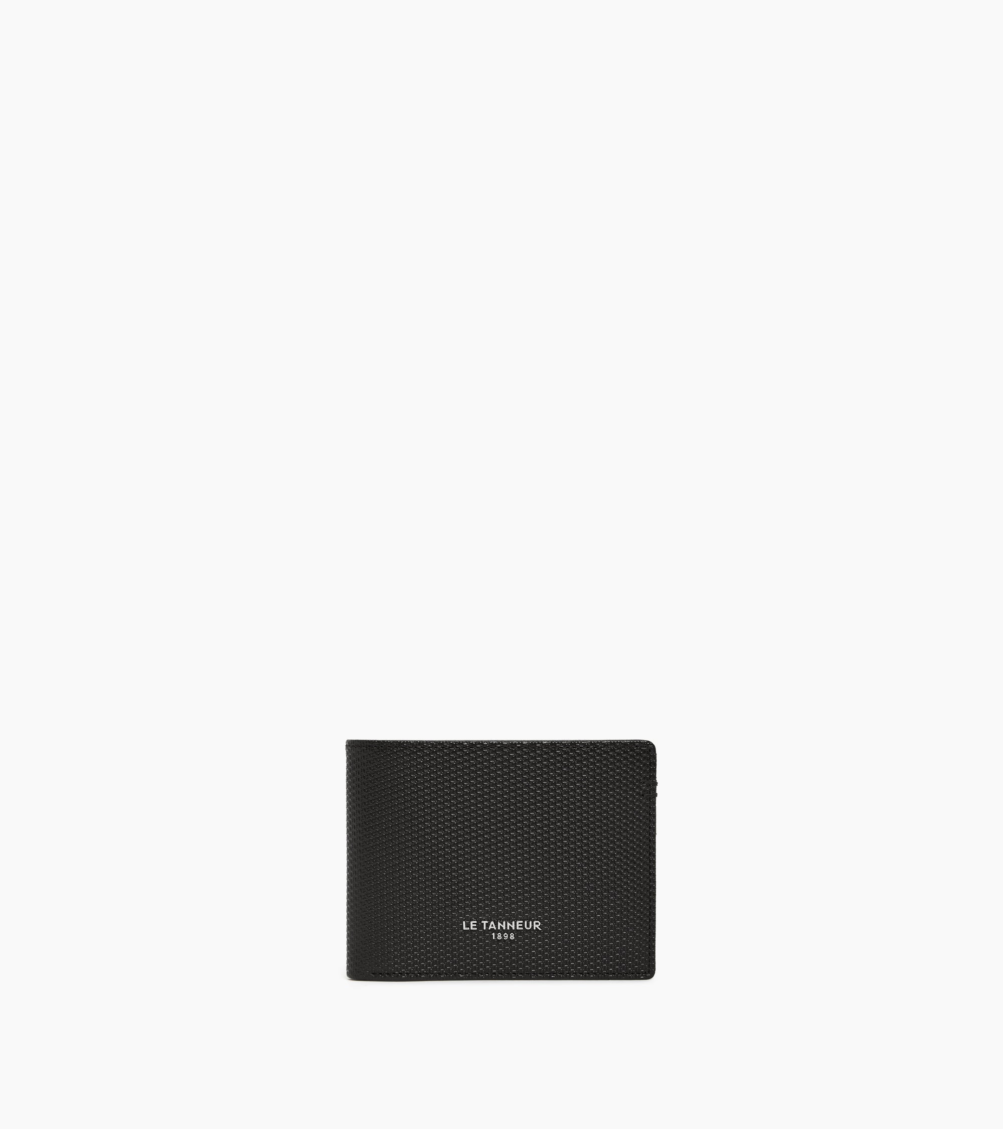 Portefeuille zippé horizontal Lucien en cuir signature T