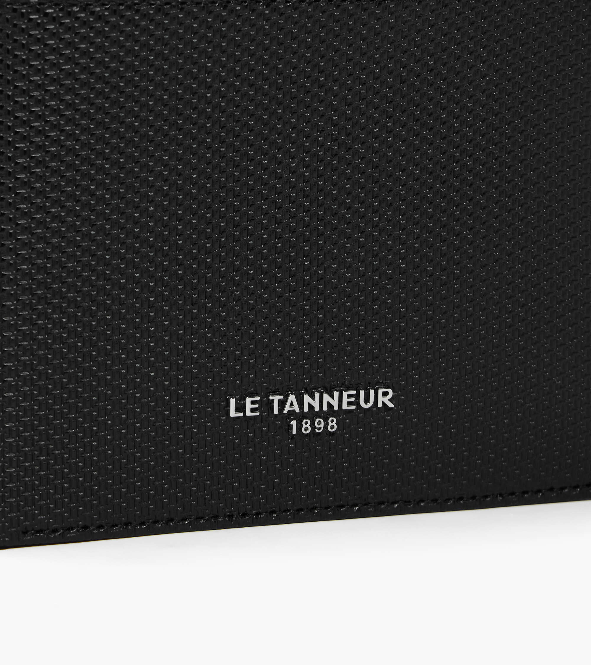 Portefeuille zippé horizontal Lucien en cuir signature T