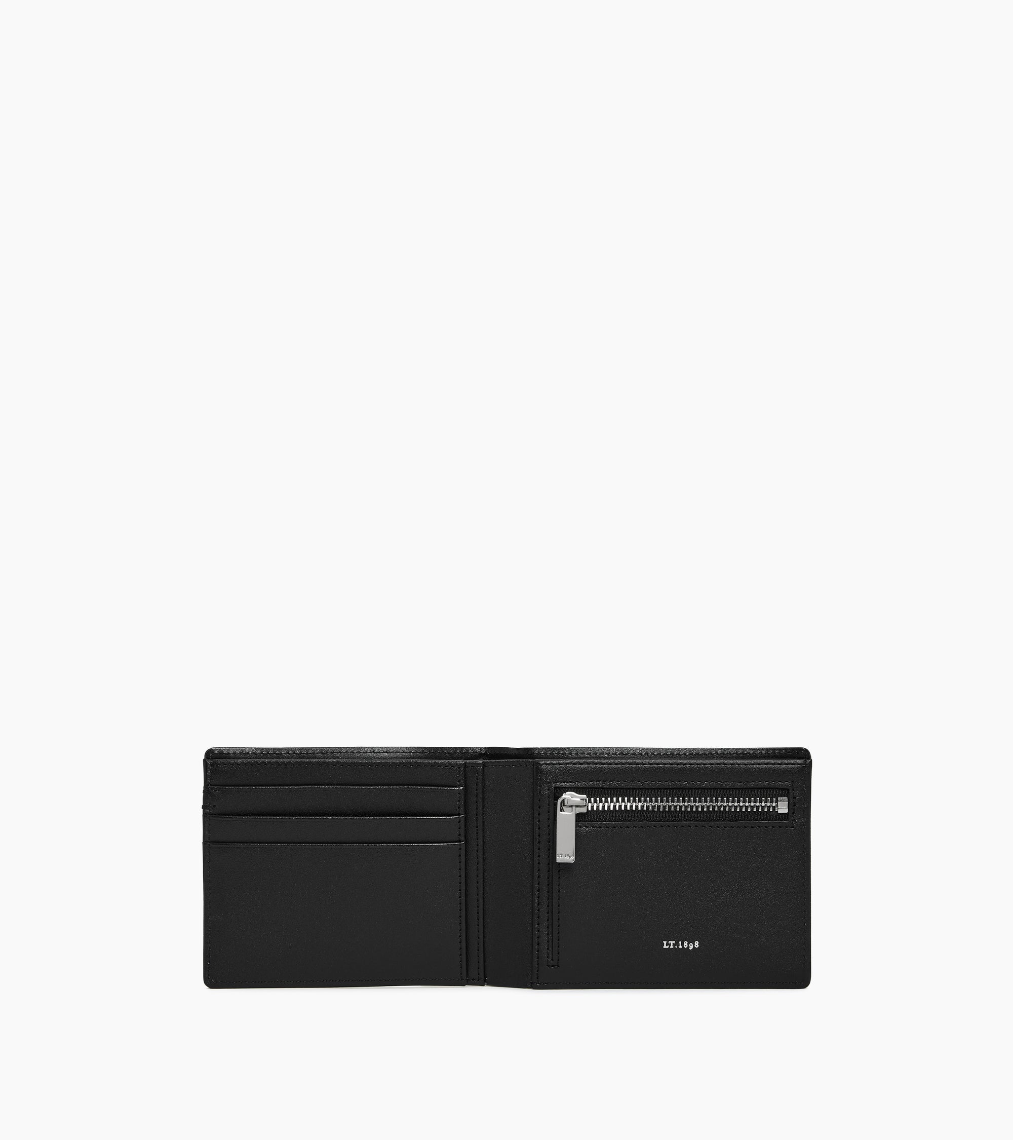 Portefeuille zippé horizontal Lucien en cuir signature T