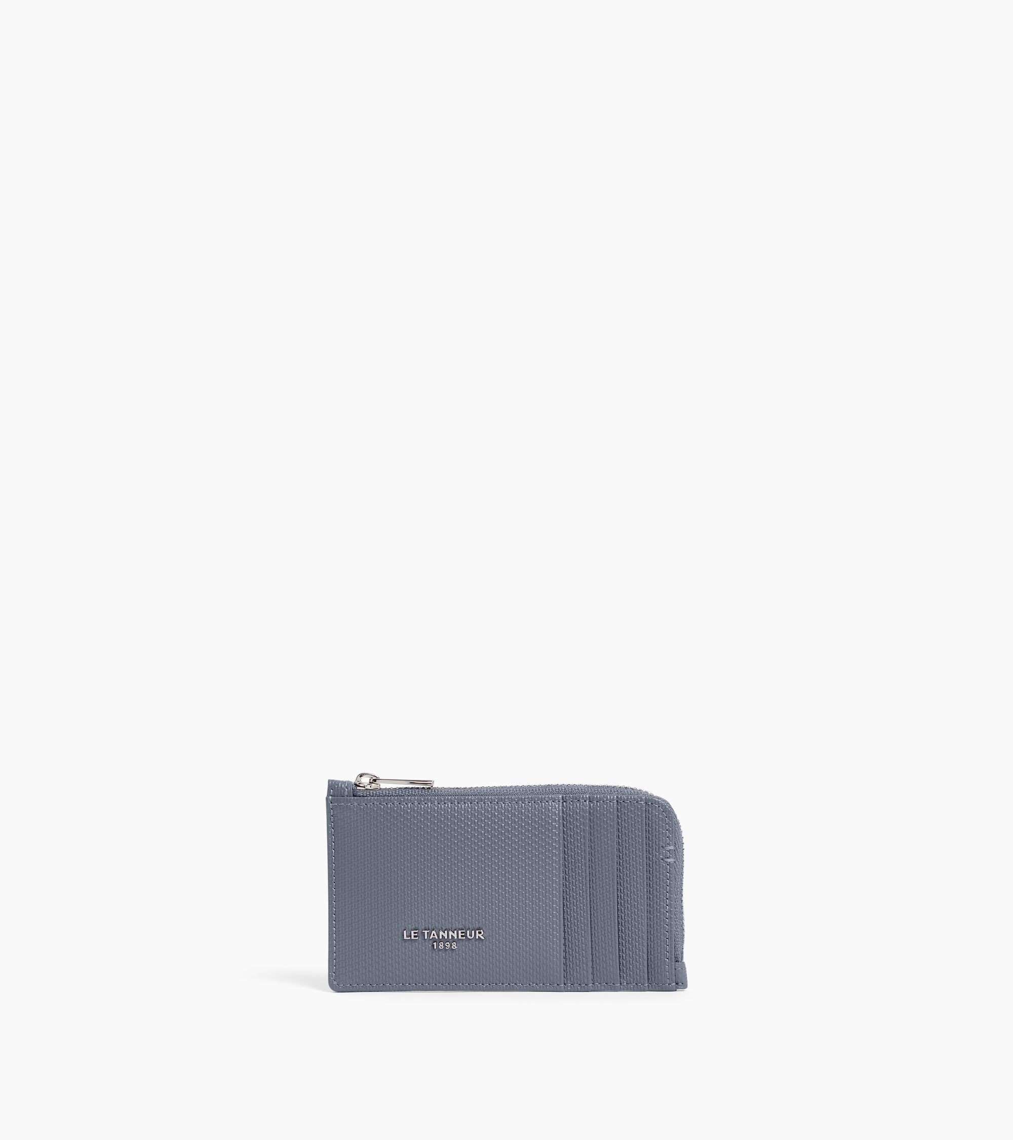 Porte cartes large zippé Lucien en cuir signature T