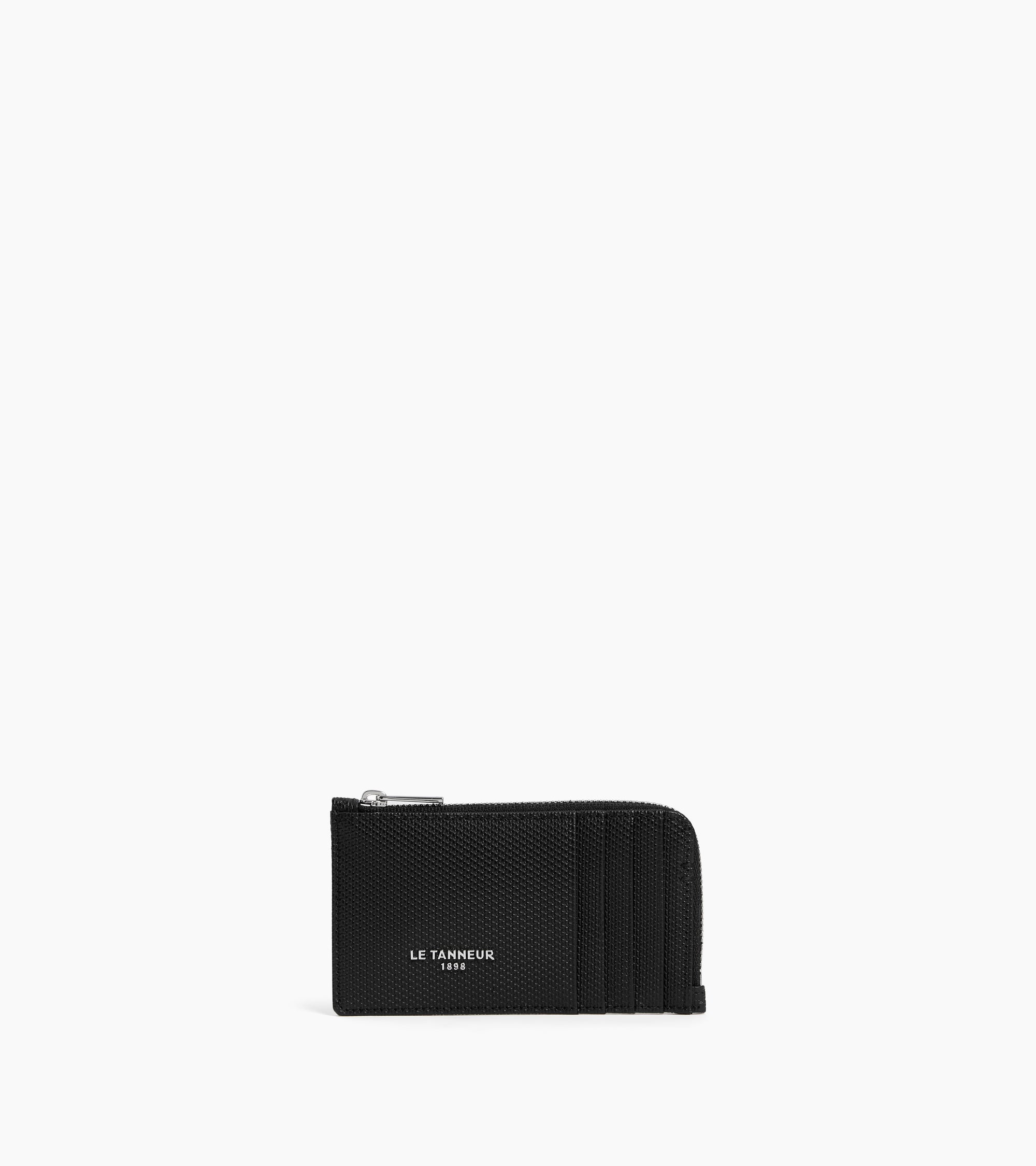 Porte cartes large zippé Lucien en cuir signature T