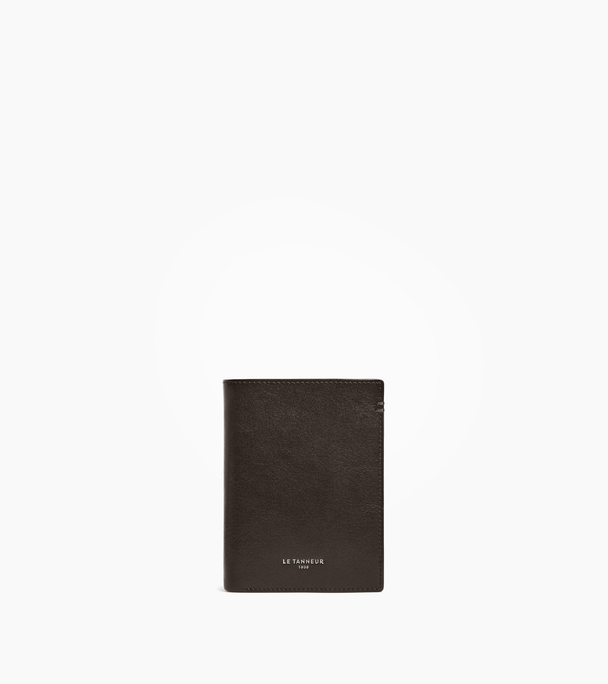 Portefeuille vertical zippé Lucien en cuir huilé
