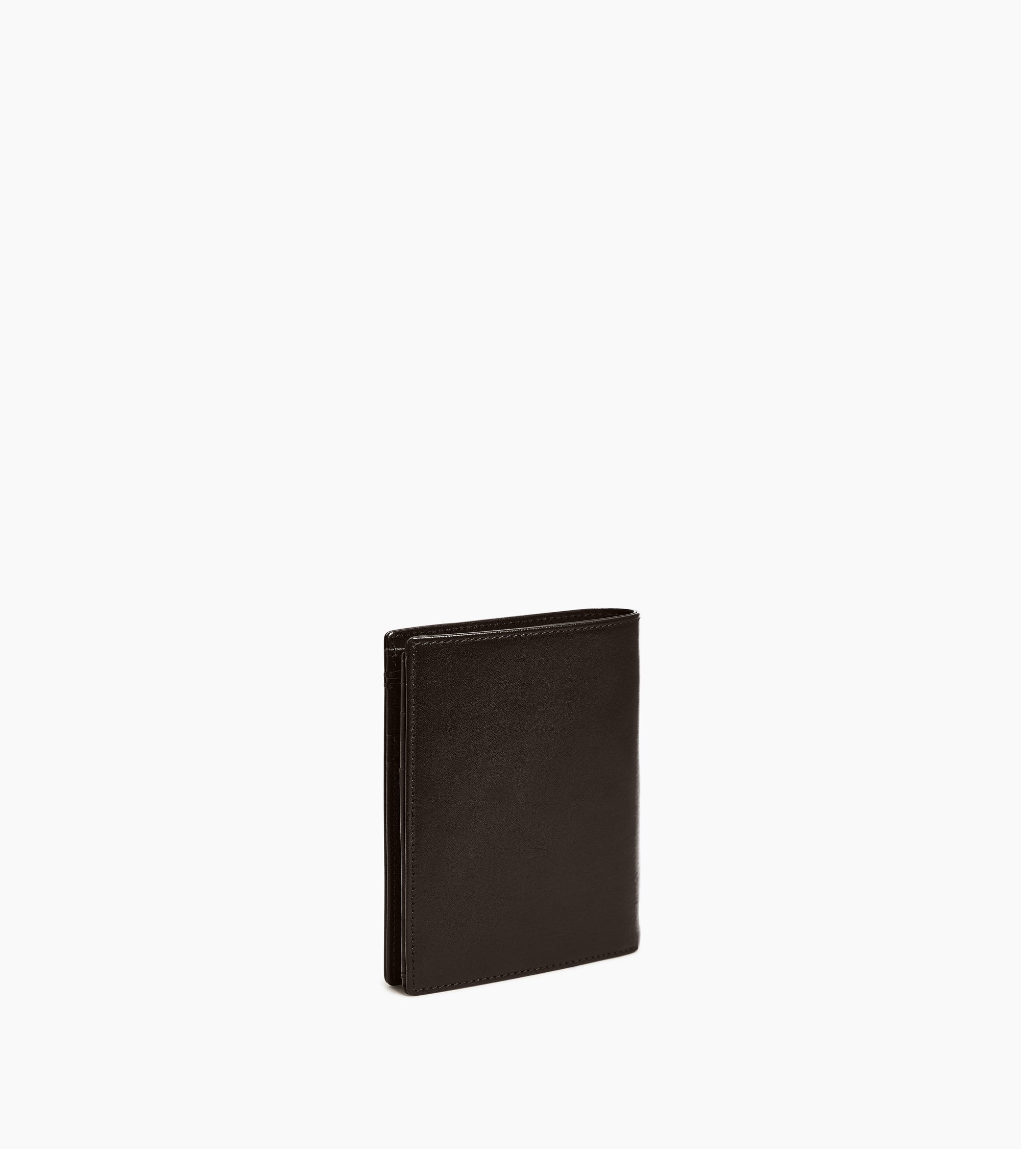 Portefeuille vertical zippé Lucien en cuir huilé