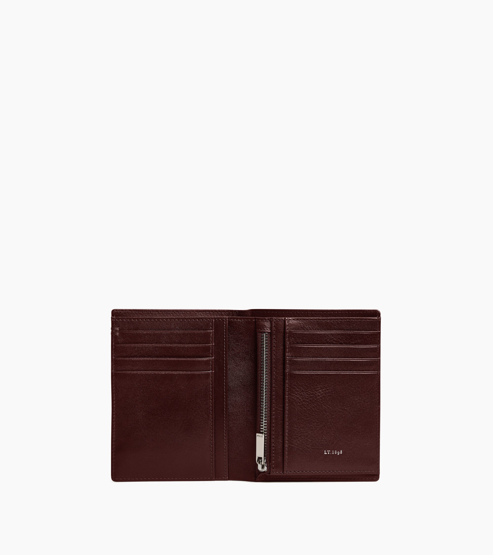 Portefeuille vertical zippé Lucien en cuir huilé